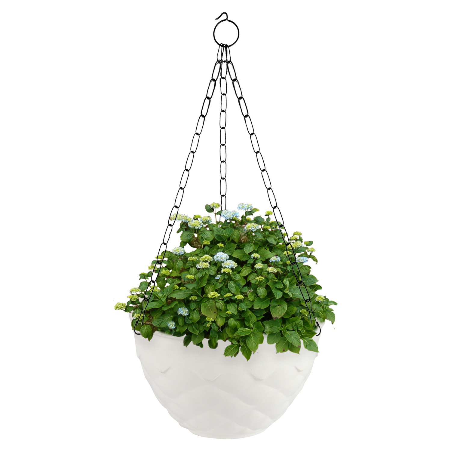 Kuber Industries Diamond Flower Pot|Durable Plastic Hanging Basket Flower Planter with Chain for Home|Garden|Balcony|Pack of 3 (Multicolor)