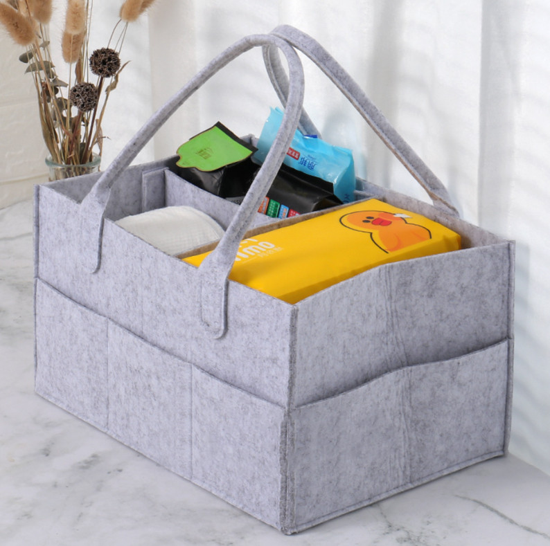 Kuber Industries Diaper Caddy Bag For Travel|Baby Bag For smart mothers|Nursery Storage Foldable Organizer (Grey)