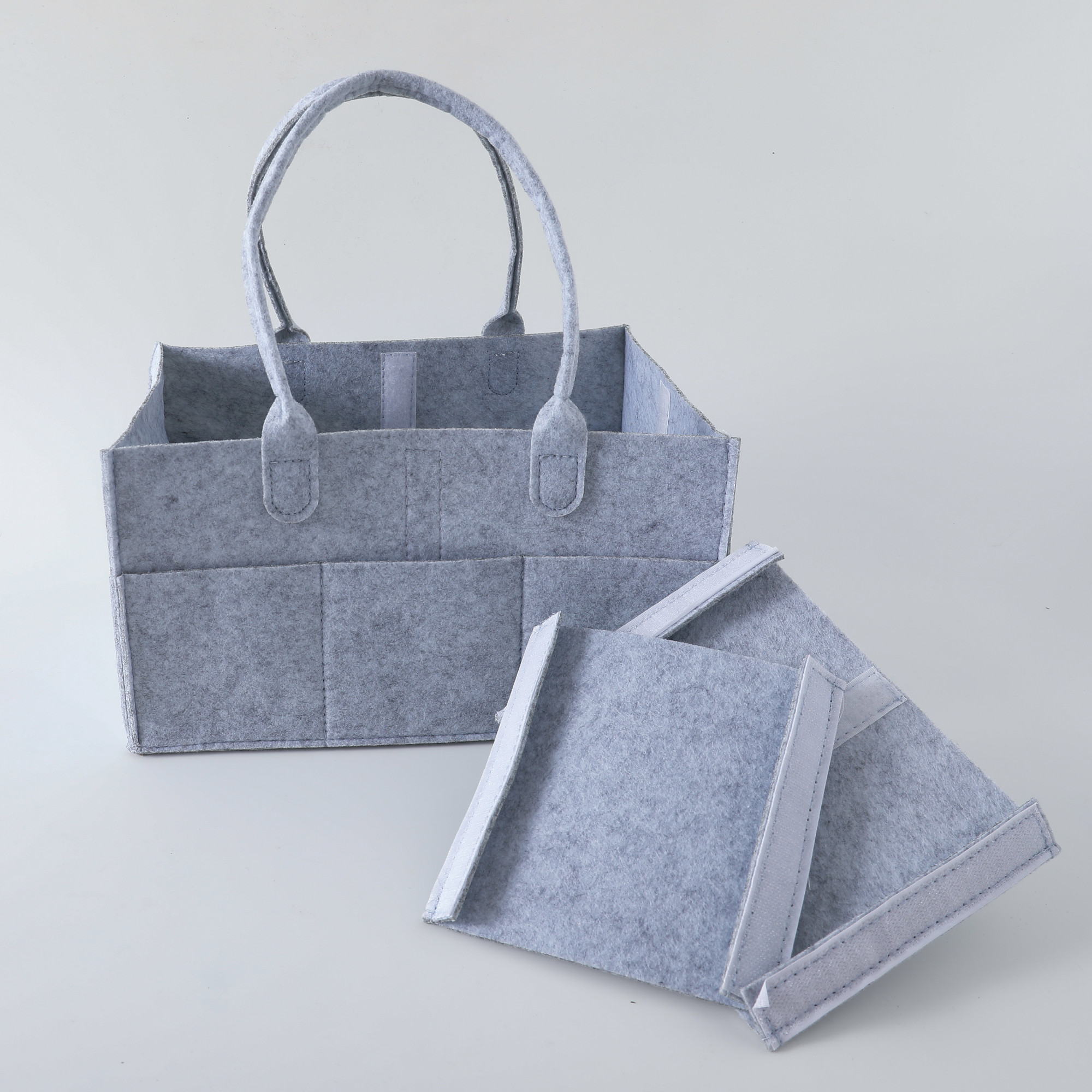 Kuber Industries Diaper Caddy Bag For Travel|Baby Bag For smart mothers|Nursery Storage Foldable Organizer (Grey)
