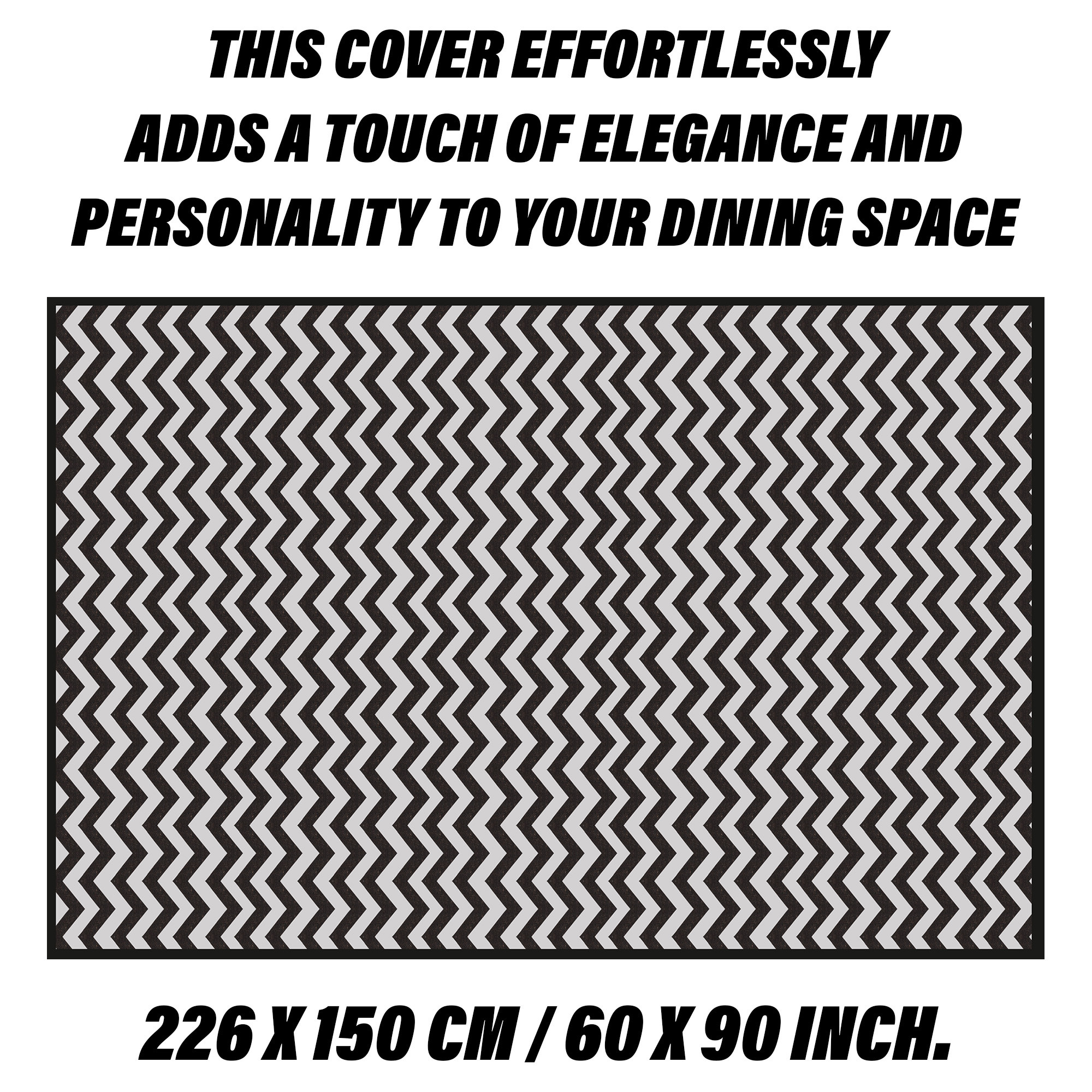 Kuber Industries Dining Table Cover | 6-Seater Table Cover | Cotton Table Protector Cover | Table Cover for Kitchen | Table Cover for Hall Décor | Zig-Zag-Design | 60x90 Inch | DTC | Brown