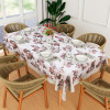 Dining Table Cover | 60x90 Inch | 6 Seater Dining Table | PVC Kitchen Table Cover | Waterproof Table Cover | Table Cloth for Dining Table | Rose Transparent Cream Lace | Brown