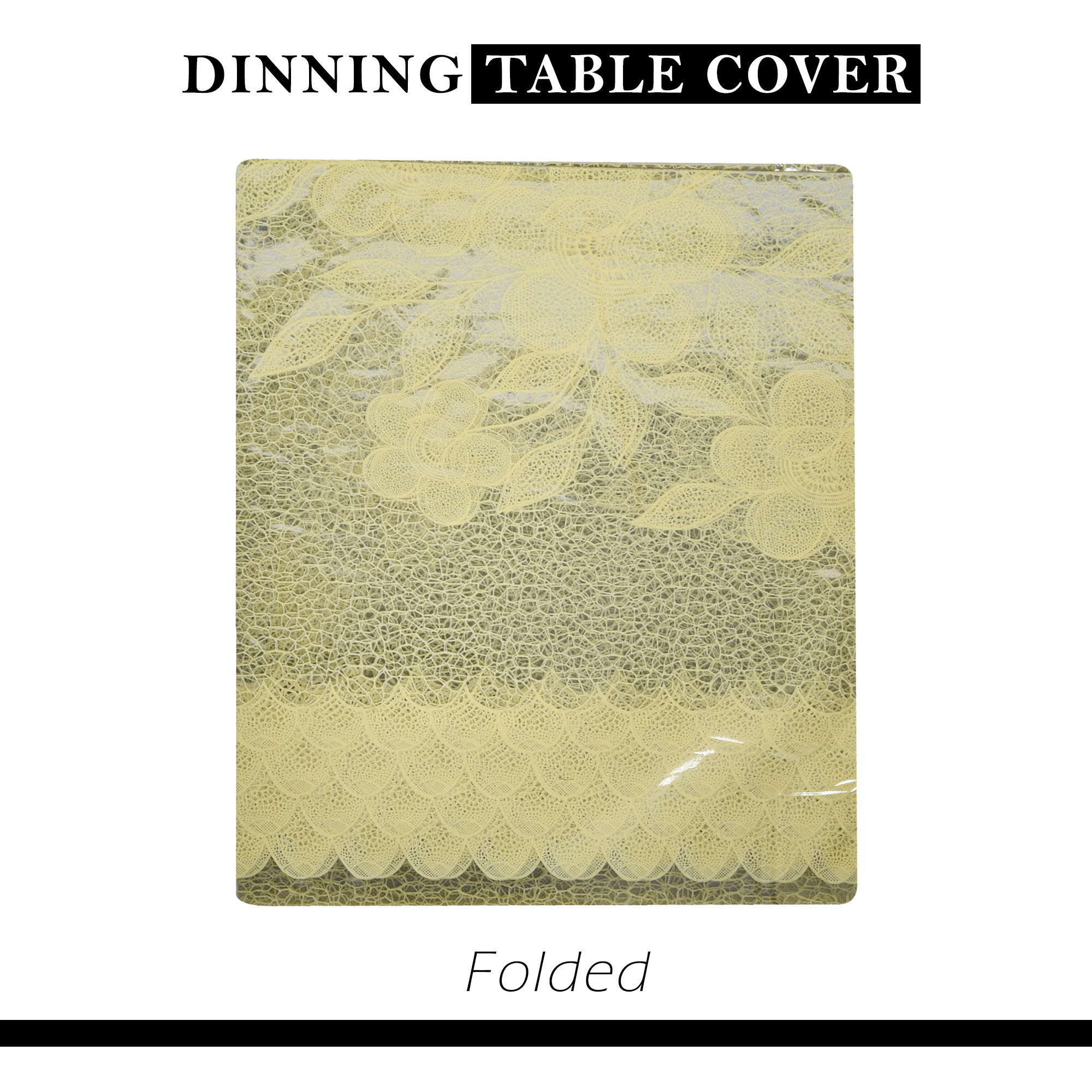 Kuber Industries Dining Table Cover  60x90 Inch  6 Seater Dining Table  PVC Table Cloth  Kitchen Table Cover  Waterproof Table Cover  Table Cloth for Dining Table  Self Transparent  Cream