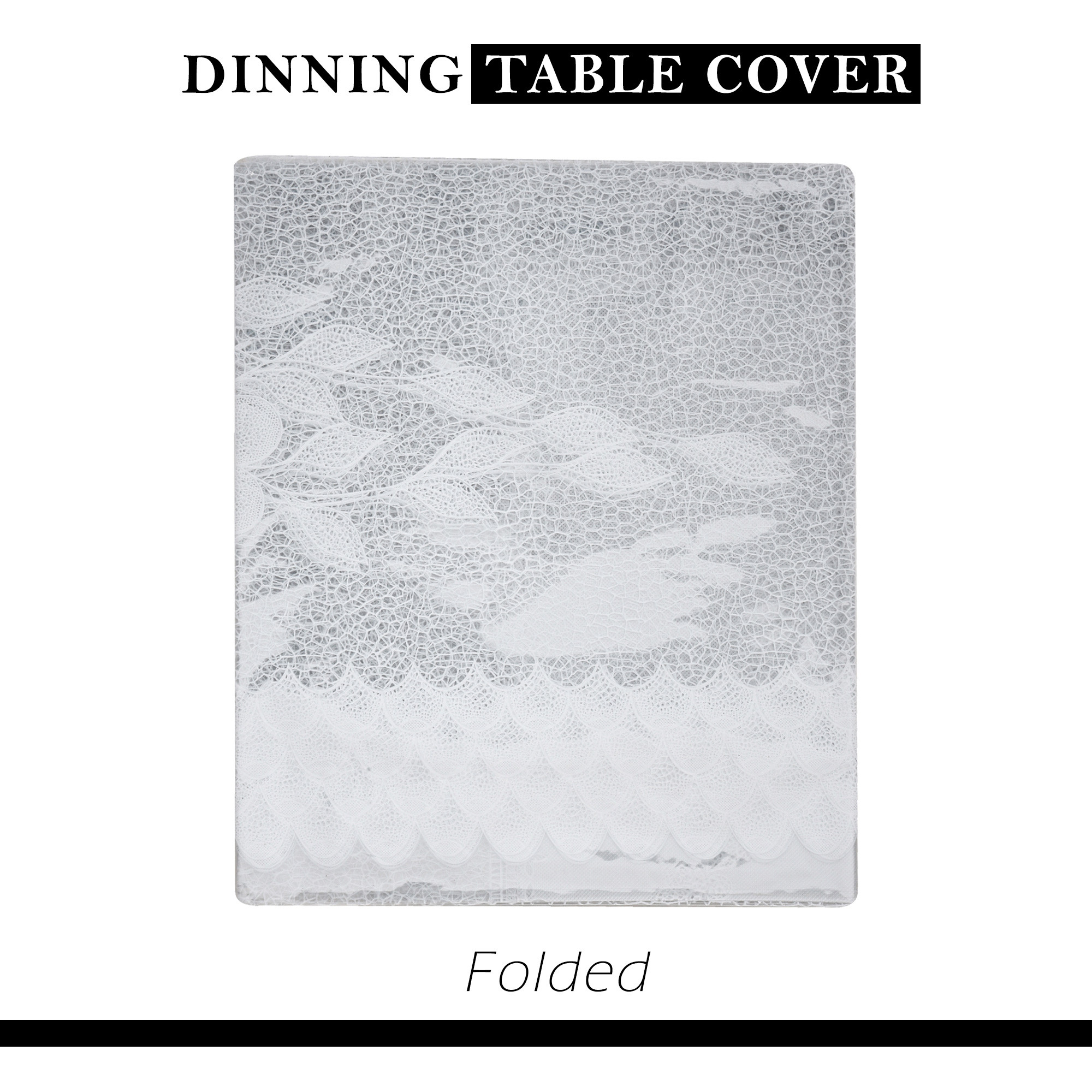 Kuber Industries Dining Table Cover  60x90 Inch  6 Seater Dining Table  PVC Table Cloth  Kitchen Table Cover  Waterproof Table Cover  Table Cloth for Dining Table  Self Transparent  White