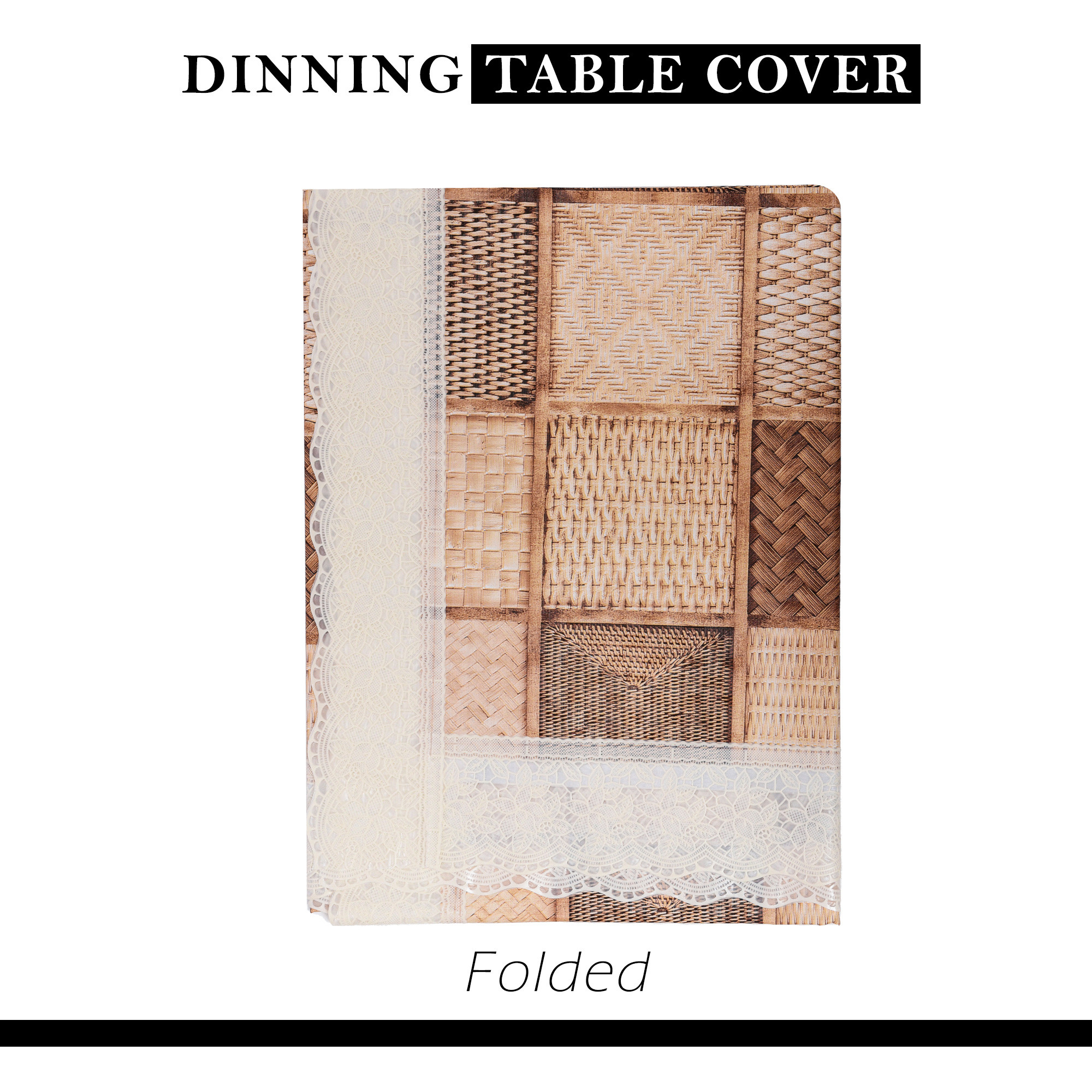 Kuber Industries Dining Table Cover  60x90 Inch  6 Seater Dining Table  PVC Table Cloth  Kitchen Table Cover  Waterproof Table Cover  Table Cloth for Dining Table  Chatai  Brown
