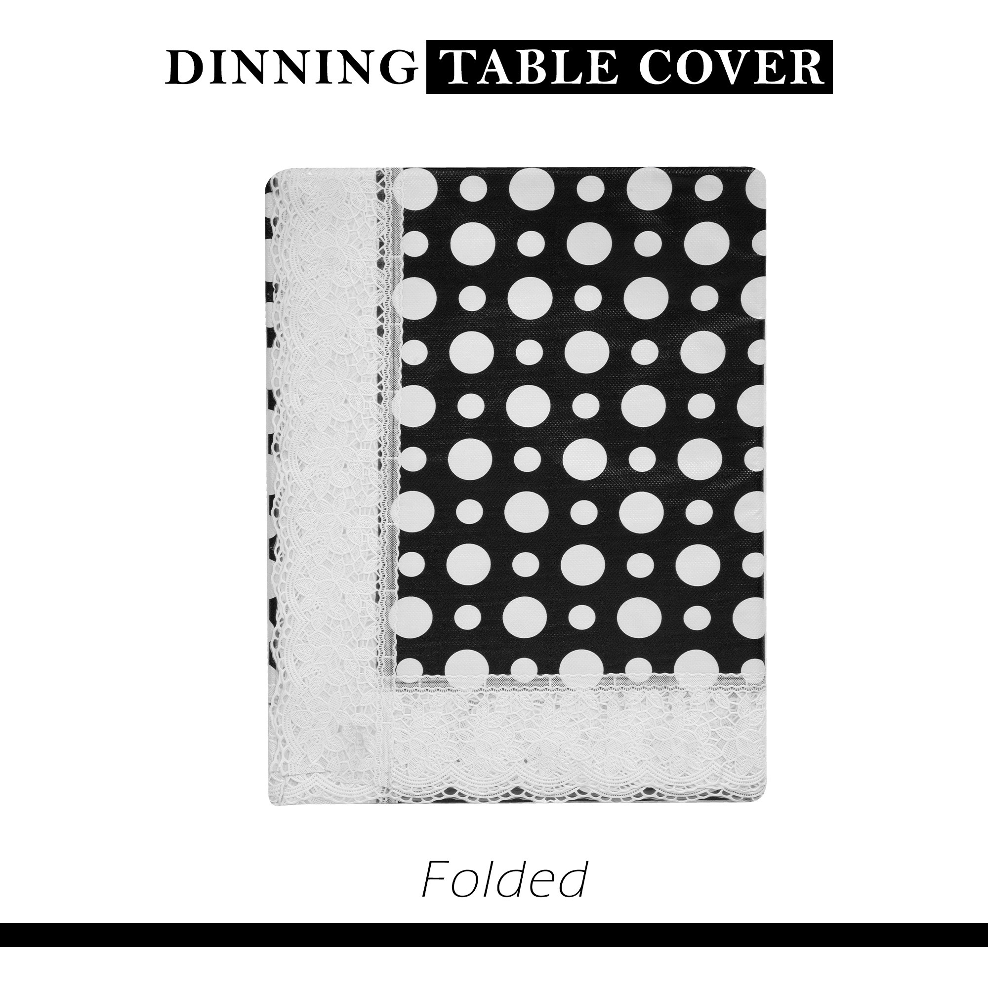 Kuber Industries Dining Table Cover  60x90 Inch  6 Seater Dining Table  PVC Table Cloth  Kitchen Table Cover  Waterproof Table Cover  Table Cloth for Dining Table  Dot  Grey