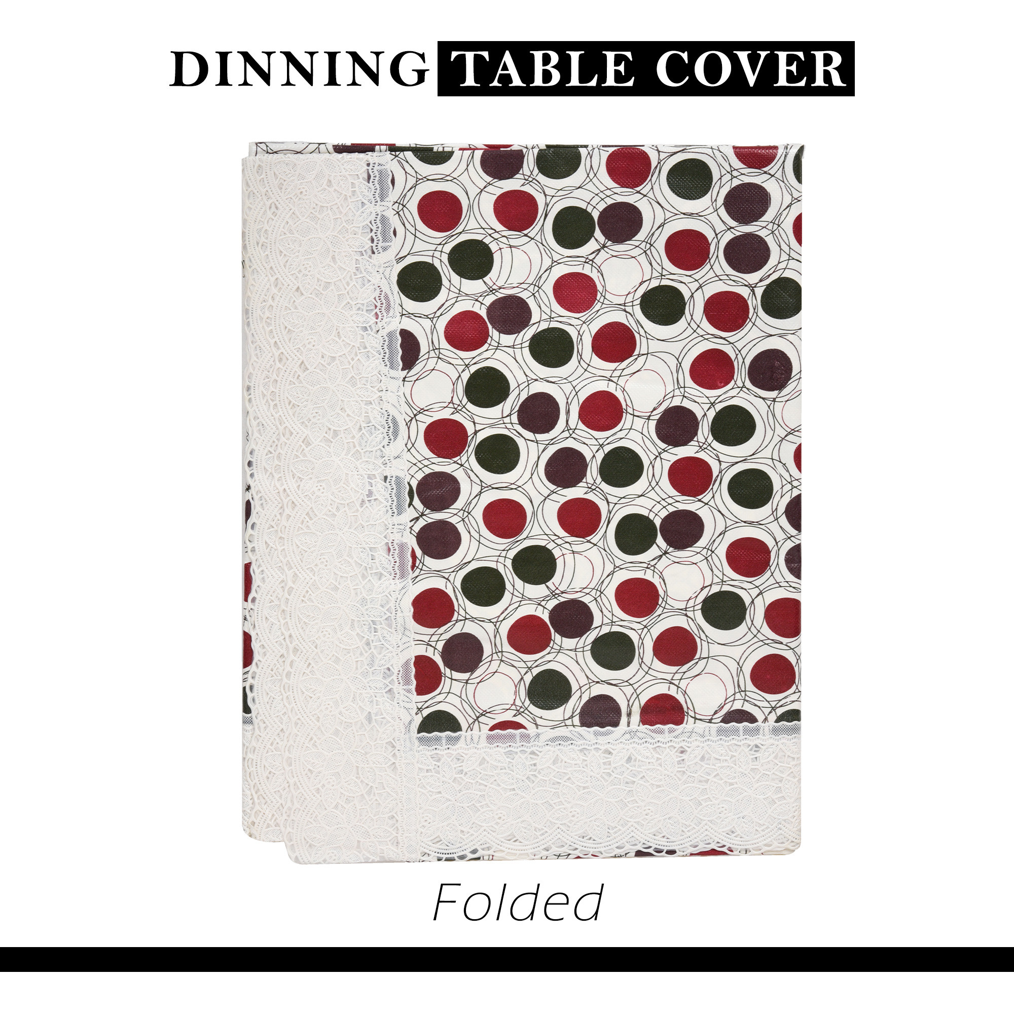 Kuber Industries Dining Table Cover  60x90 Inch  6 Seater Dining Table  PVC Table Cloth  Kitchen Table Cover  Waterproof Table Cover  Table Cloth for Dining Table  Dot  Multicolor