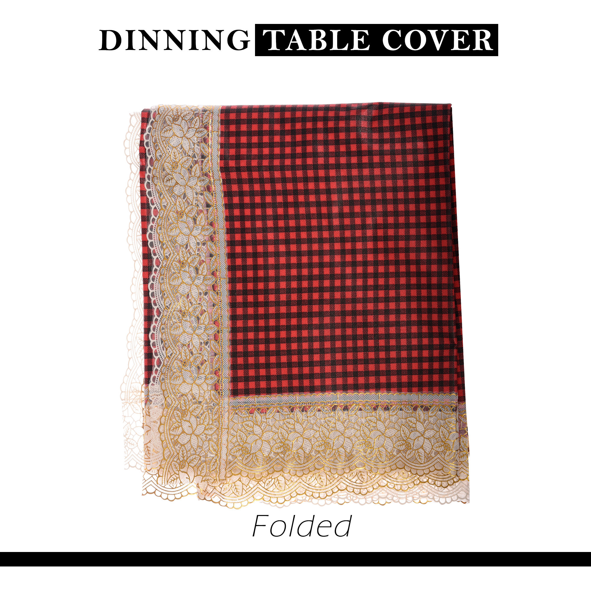 Kuber Industries Dining Table Cover  60x90 Inch  6 Seater Dining Table  PVC Table Cloth  Kitchen Table Cover  Waterproof Table Cover  Table Cloth for Dining Table  Barik Check  Maroon