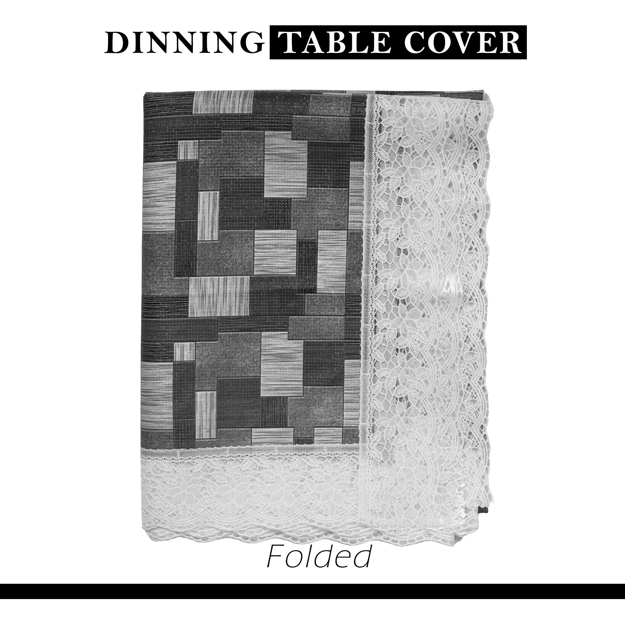 Kuber Industries Dining Table Cover  60x90 Inch  6 Seater Dining Table  PVC Table Cloth  Kitchen Table Cover  Waterproof Table Cover  Table Cloth for Dining Table  New Check  Grey