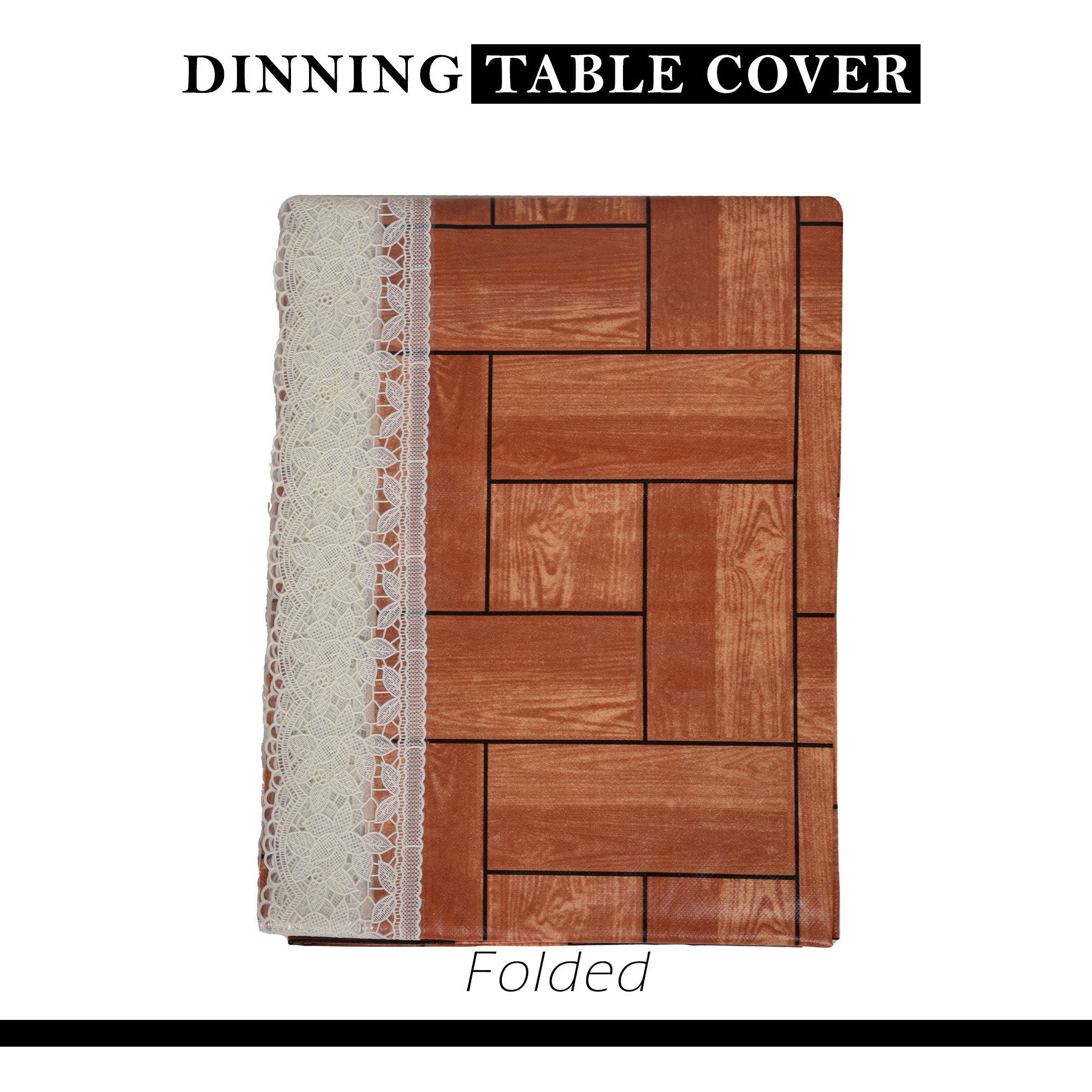 Kuber Industries Dining Table Cover  60x90 Inch  6 Seater Dining Table  PVC Table Cloth  Kitchen Table Cover  Waterproof Table Cover  Table Cloth for Dining Table  Wooden Check  Brown