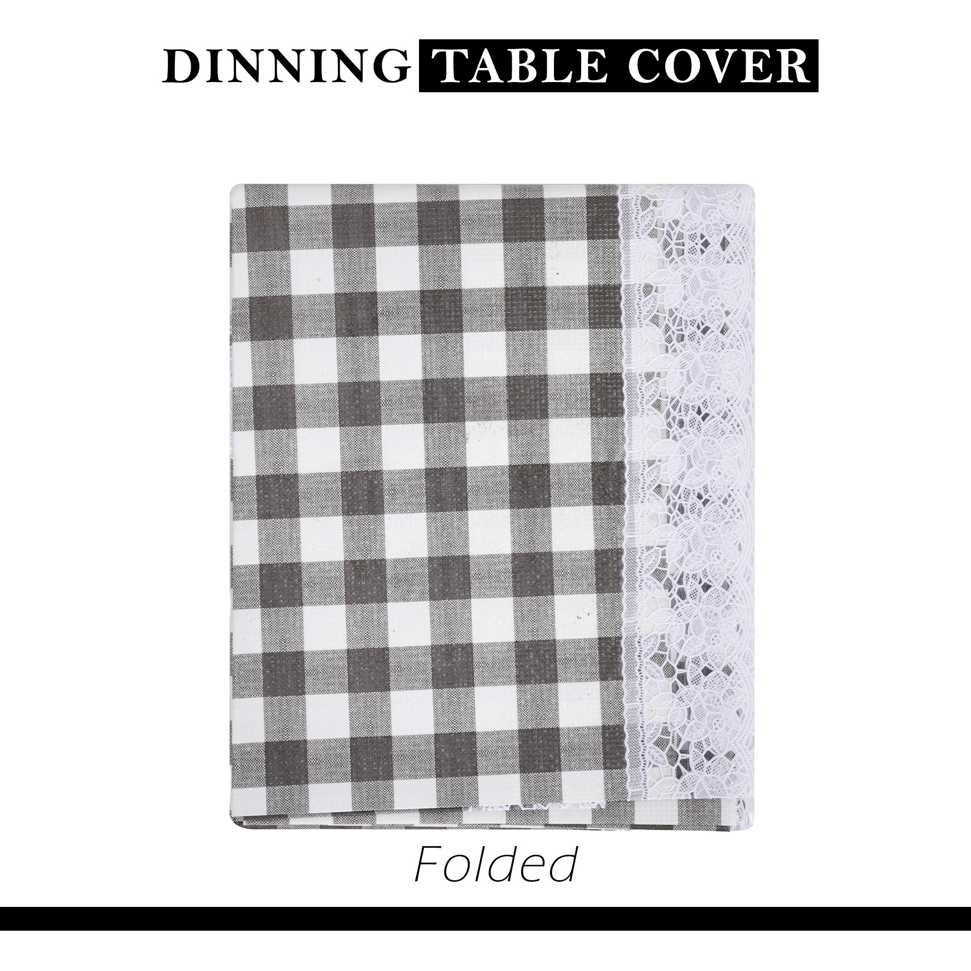 Kuber Industries Dining Table Cover  60x90 Inch  6 Seater Dining Table  PVC Table Cloth  Kitchen Table Cover  Waterproof Table Cover  Table Cloth for Dining Table  Mota Check  Brown