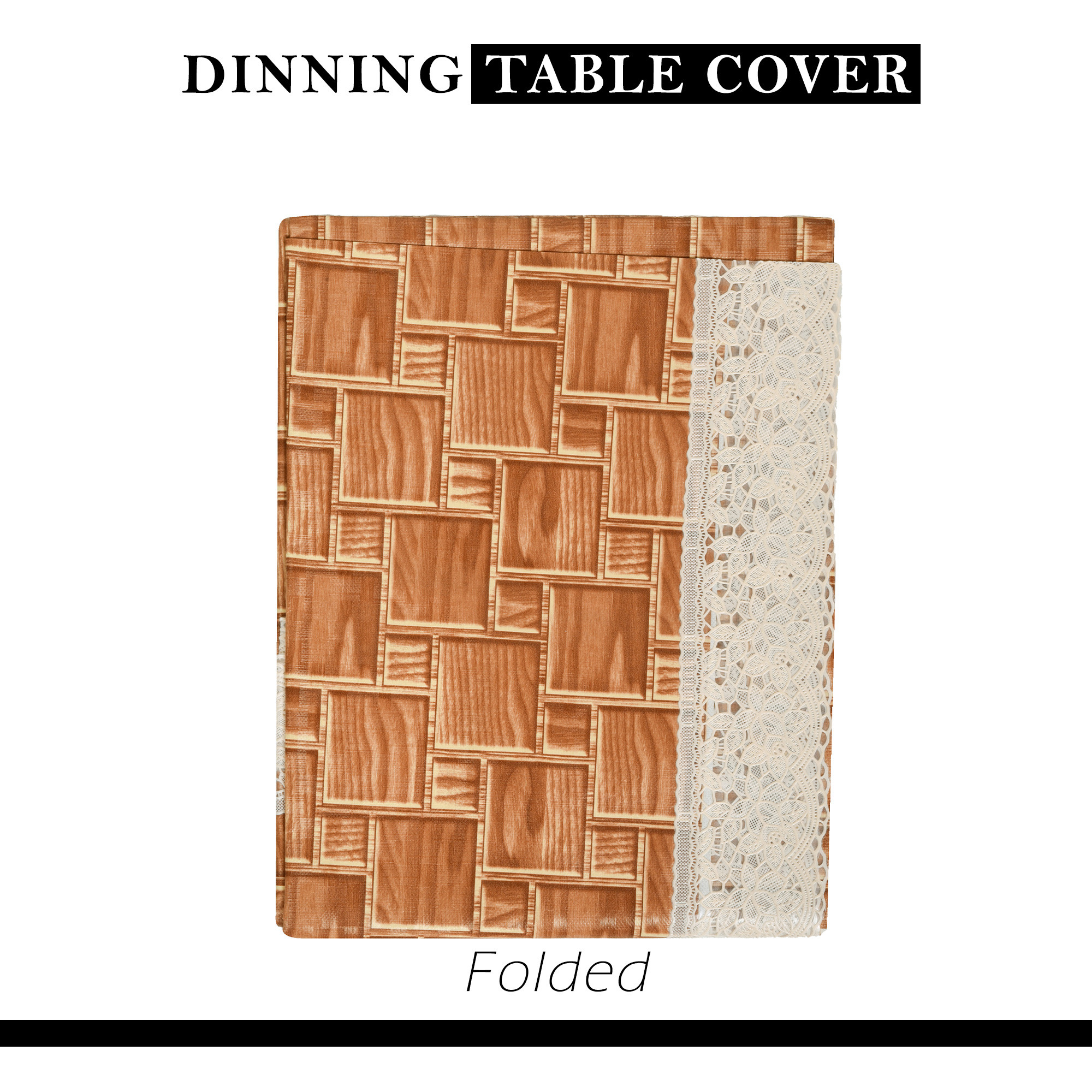 Kuber Industries Dining Table Cover  60x90 Inch  6 Seater Dining Table  PVC Table Cloth  Kitchen Table Cover  Waterproof Table Cover  Table Cloth for Dining Table  New Check  Golden