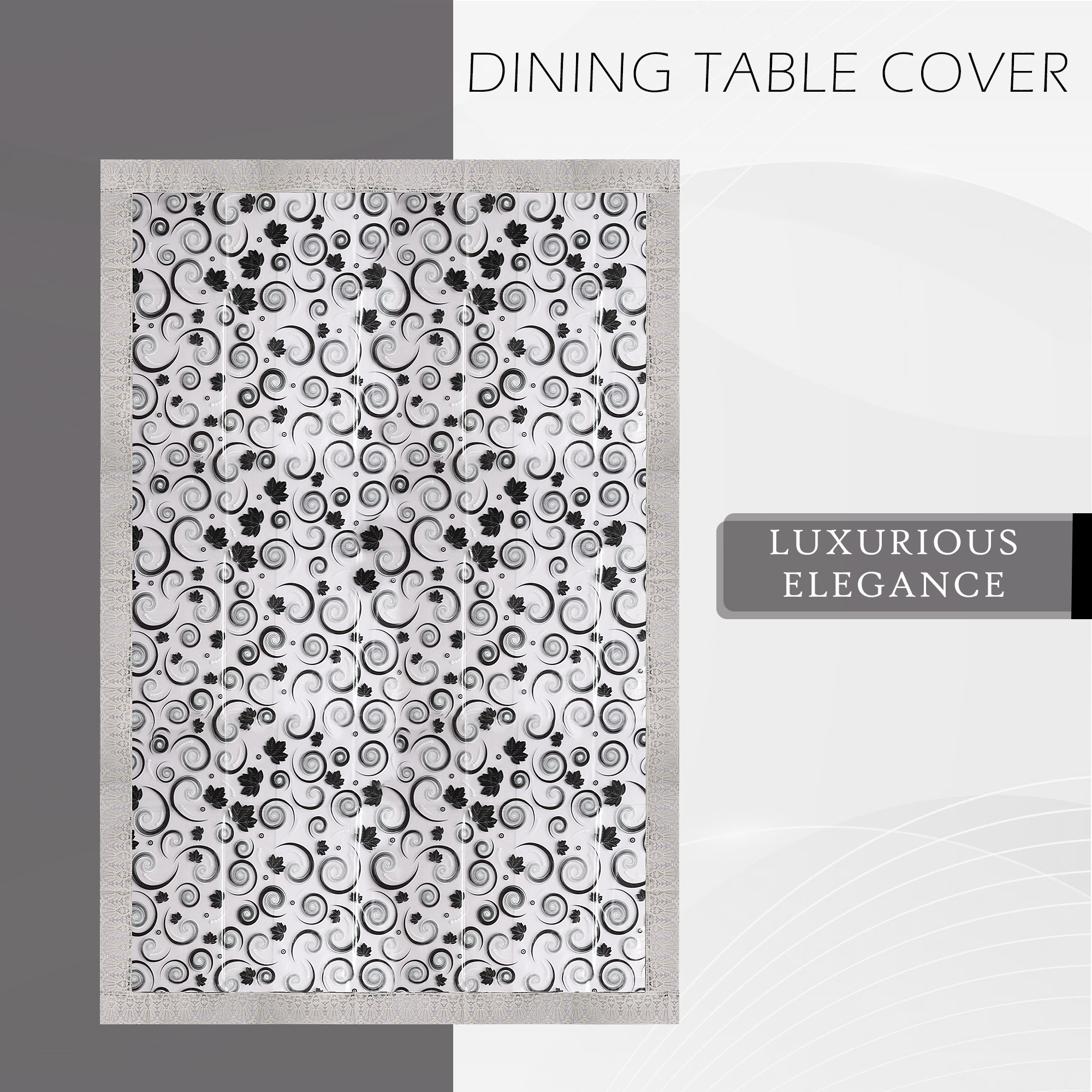 Kuber Industries Dining Table Cover  60x90 Inch  6 Seater Dining Table  PVC Table Cloth  Kitchen Table Cover  Waterproof Table Cover  Table Cloth for Dining Table  3D Spiral  Brown