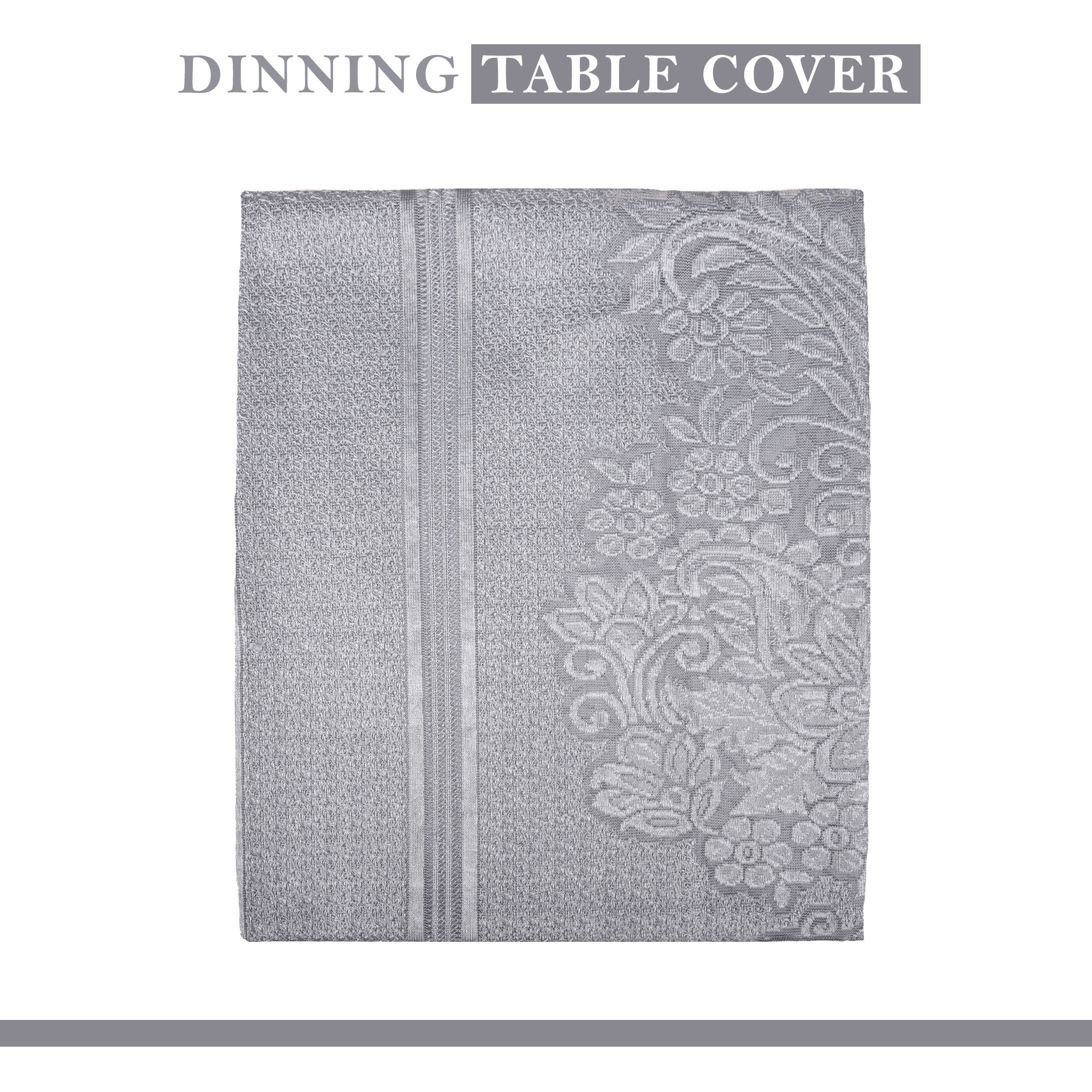Kuber Industries Dining Table Cover  60x90 Inch  6-Seater Table Cover  Net Tabletop Cover  Hotels-Restaurants Table Cover  Dining Table Cloth  Sun-Shine Print  DTC  Grey