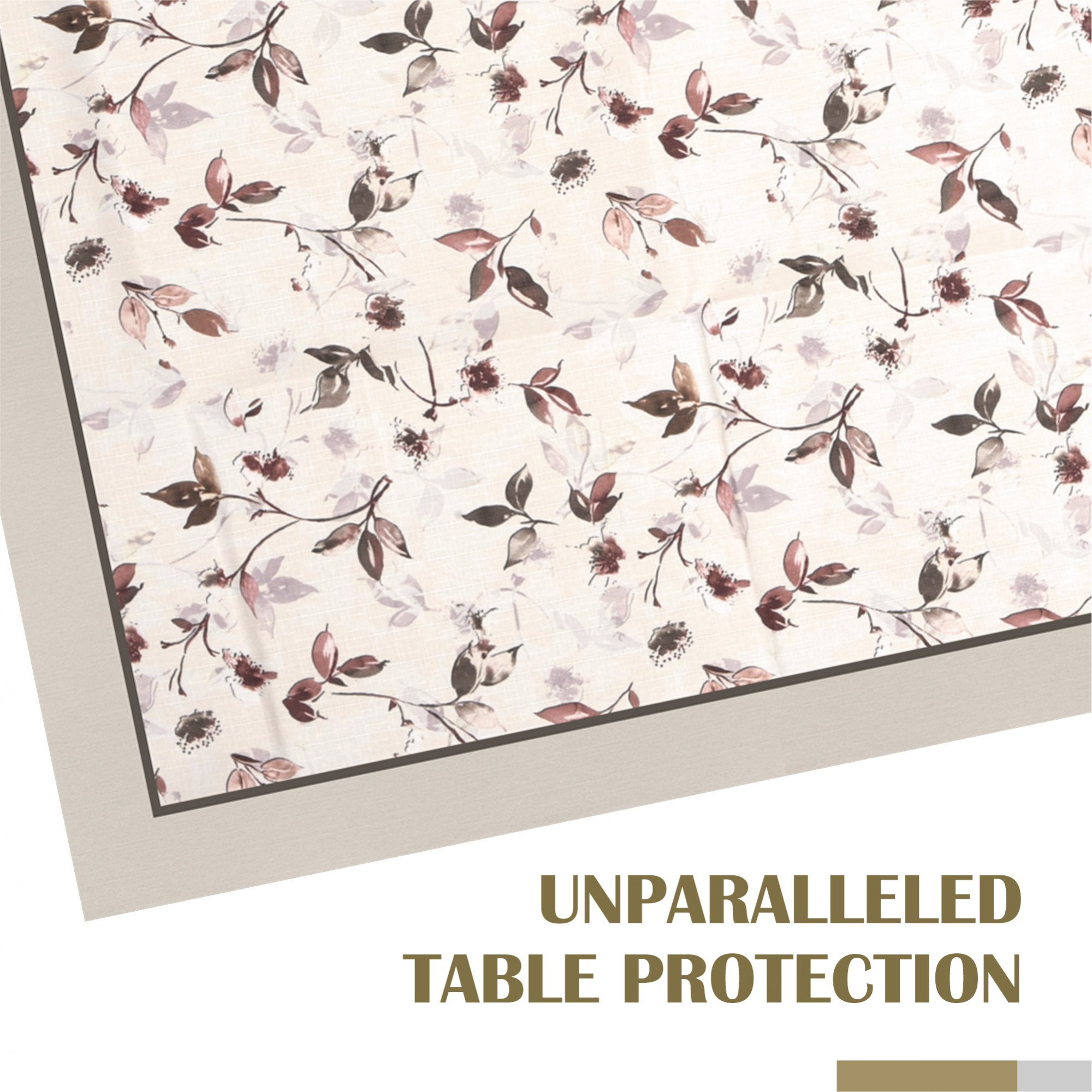 Kuber Industries Dining Table Cover  60x90 Inch  Cotton 6-Seater Table Cover  Kitchen Dining Table Cloths  Hotels-Restaurants Table Cover  Brown Leaf American Slub 0024  DTC  Cream