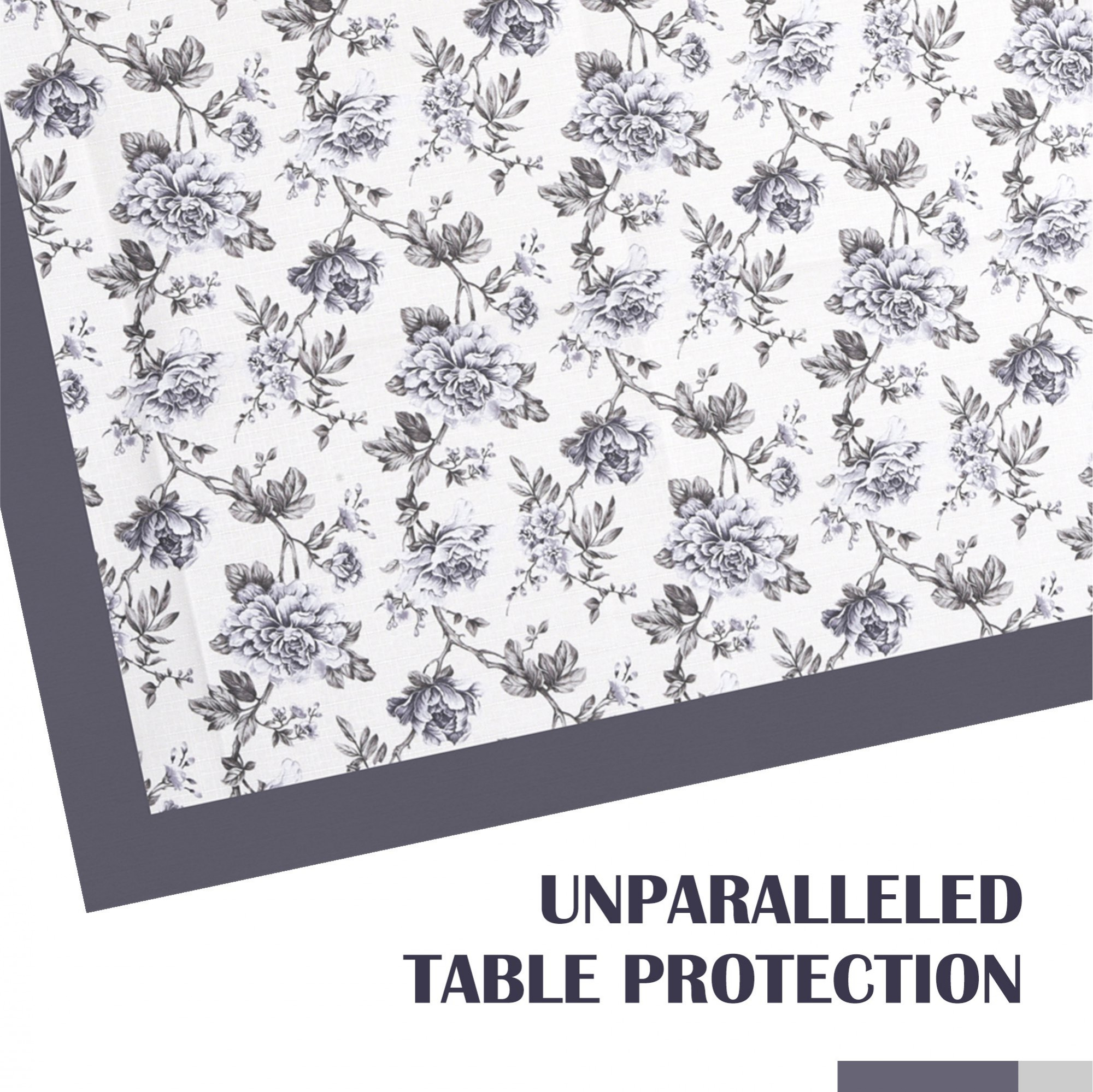 Kuber Industries Dining Table Cover  60x90 Inch  Cotton 6-Seater Table Cover  Kitchen Dining Table Cloths  Hotels-Restaurants Table Cover  Blue Rose American Slub 816  DTC  Cream