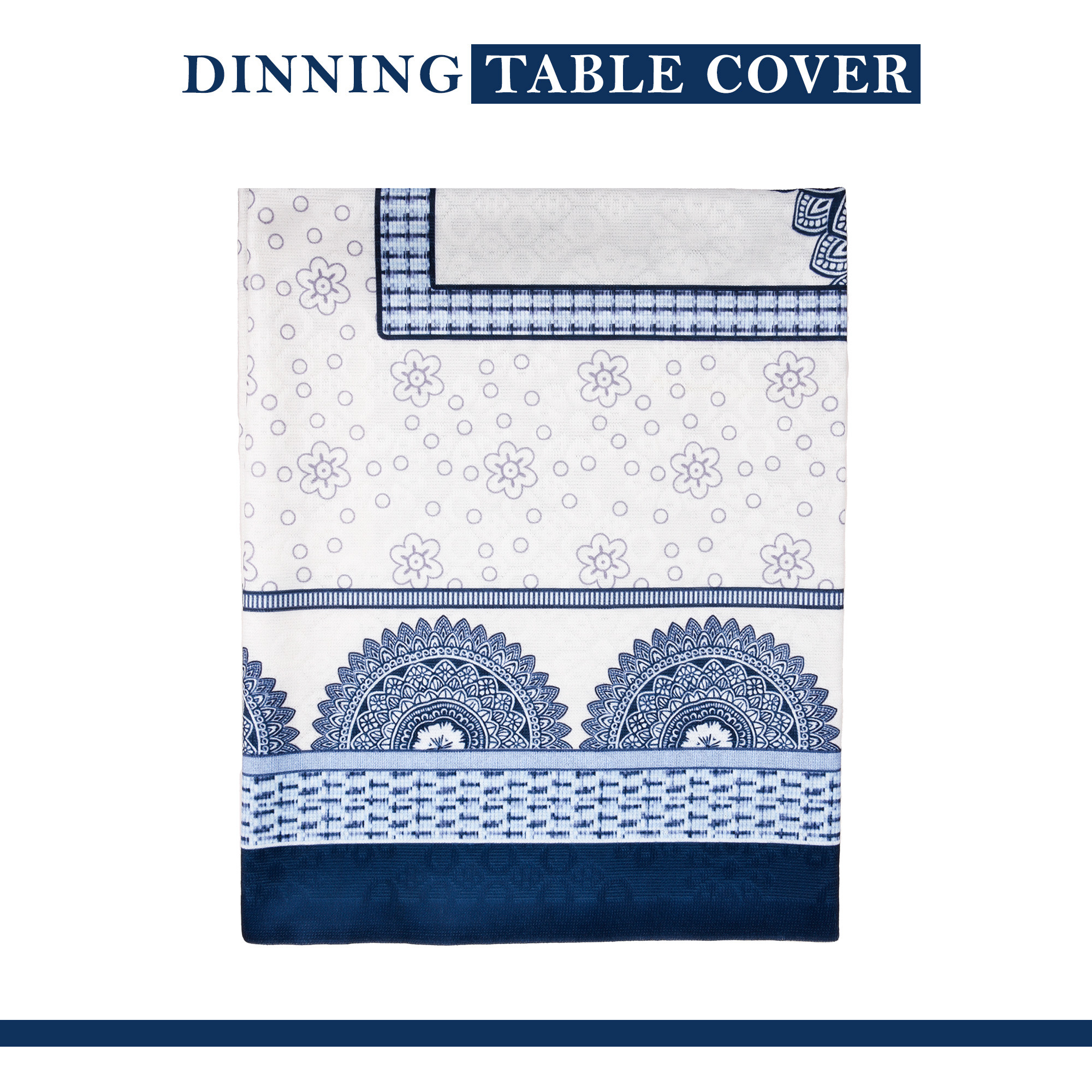 Kuber Industries Dining Table Cover  60x90 Inch  Net 6-Seater Table Cover  Indoor  Outdoor Table Cloth  Hotels-Restaurants Table Cover  Mor Digital Print-837  DTC  Blue