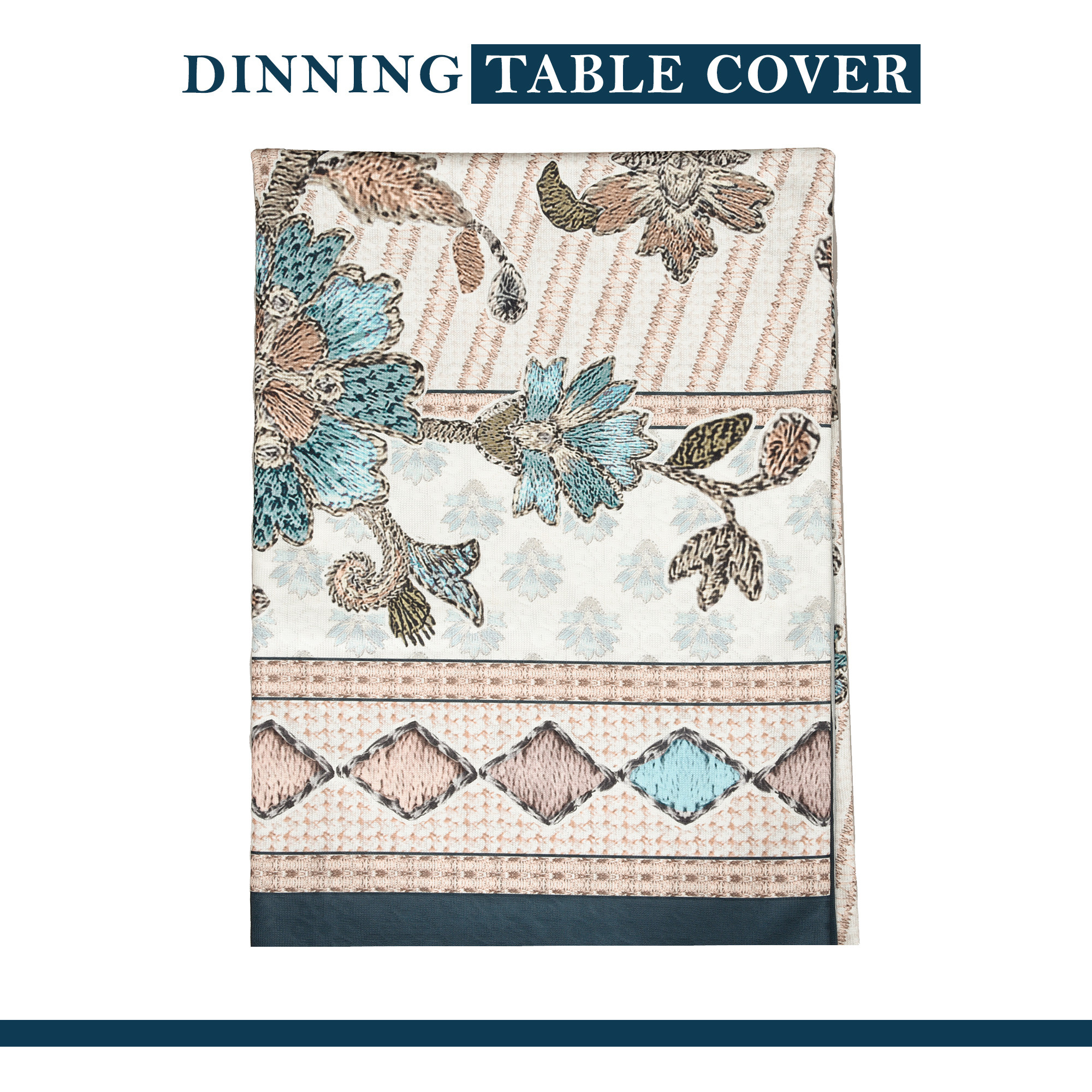 Kuber Industries Dining Table Cover  60x90 Inch  Net 6-Seater Table Cover  Indoor  Outdoor Table Cloth  Hotels-Restaurants Table Cover  Flower Digital Embroidery Print-730  DTC  Green