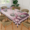 Dining Table Cover | 60x90 Inch | Net 6-Seater Table Cover | Indoor &amp; Outdoor Table Cloth | Hotels-Restaurants Table Cover | Flower Digital Print-637 | DTC | Pink &amp; Purple