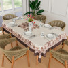 Dining Table Cover | 60x90 Inch | Net 6-Seater Table Cover | Indoor &amp; Outdoor Table Cloth | Hotels-Restaurants Table Cover | Rose Digital Embroidery Print-640 | DTC | Brown