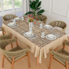 Dining Table Cover | 60x90 Inch | Net 6-Seater Table Cover | Kitchen Dining Table Cloths | Hotels-Restaurants Table Cover | Self Flower New Jersey | DTC | Golden