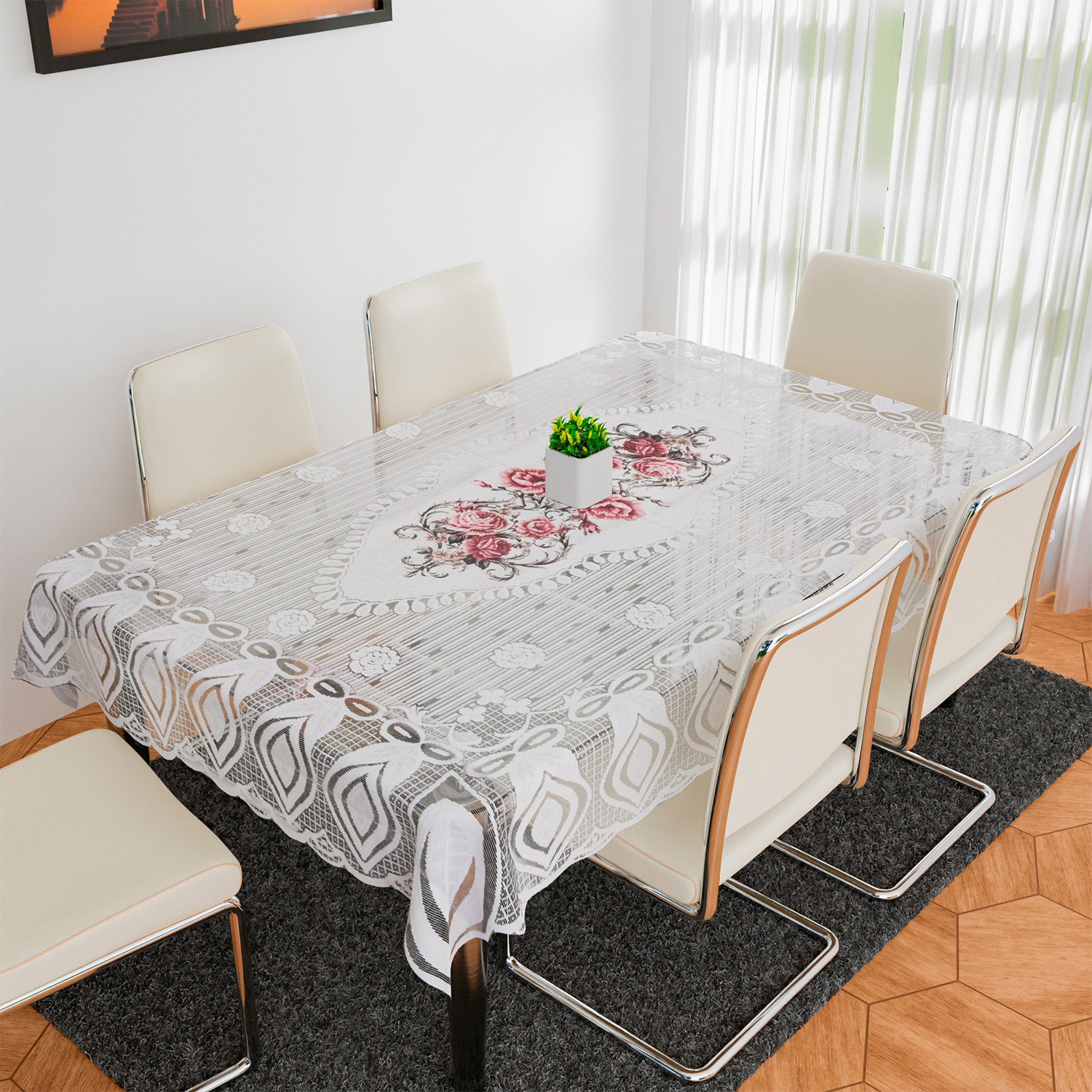 Dining table set 6 seater cover best sale
