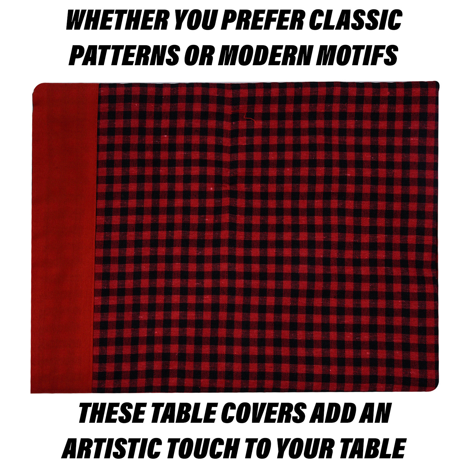 Kuber Industries Dining Table Cover | Cotton Table Cloth Cover | 8 Seater Table Cloth | Barik Check Table Cover | Table Protector | Table Cover for Dining Table | 60x108 Inch | DTC | Maroon