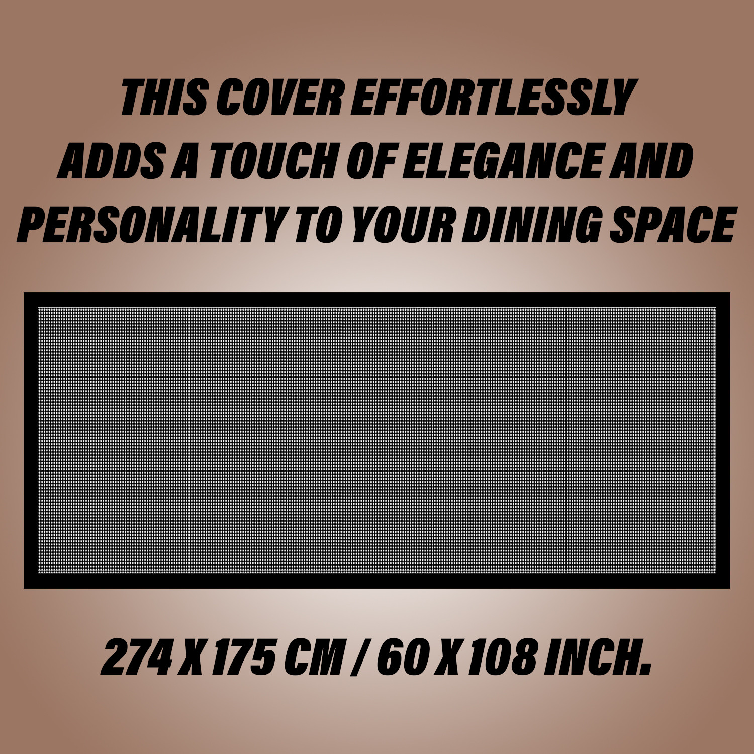 Kuber Industries Dining Table Cover | Cotton Table Cloth Cover | 8 Seater Table Cloth | Barik Check Table Cover | Table Protector | Table Cover for Dining Table | 60x108 Inch | DTC | Black