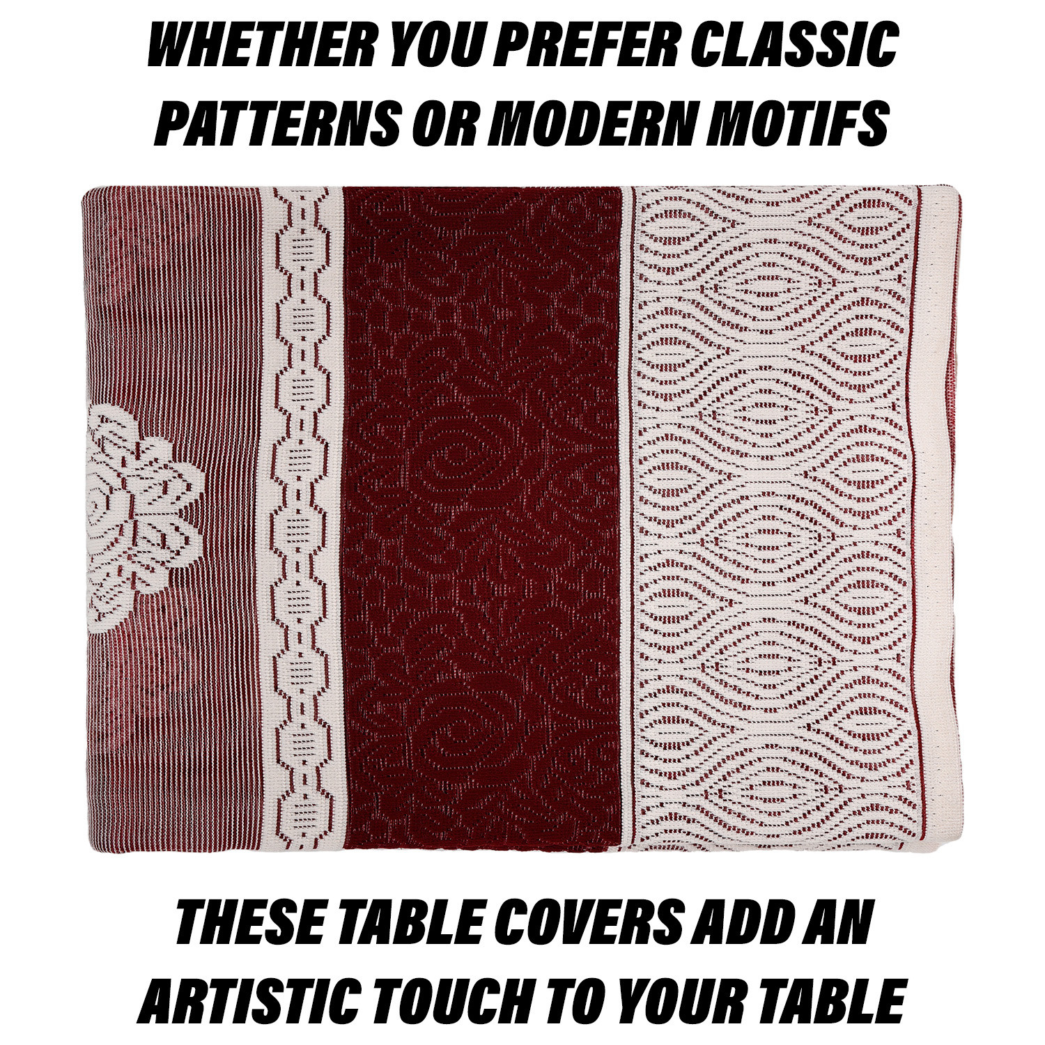 Kuber Industries Dining Table Cover | Flower Maroon Patta Dining Table Cover | Net Fabric Dining Table Cover | Tablecloth for Dining Area | Home Decor | 60x90 | Maroon
