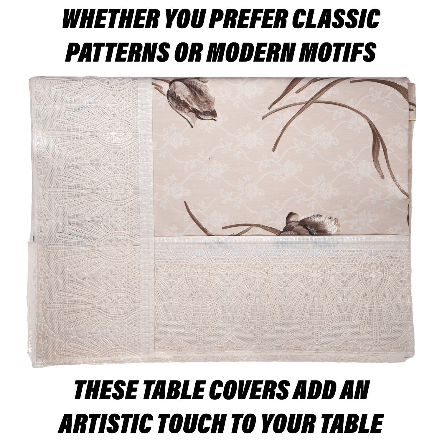Kuber Industries Dining Table Cover  Heavy PVC Table Cloth Cover  6 Seater Table Cloth  Flower Table Cover  Table Protector  Table Cover for Dining Table  60x90 Inch  DTC  Brown