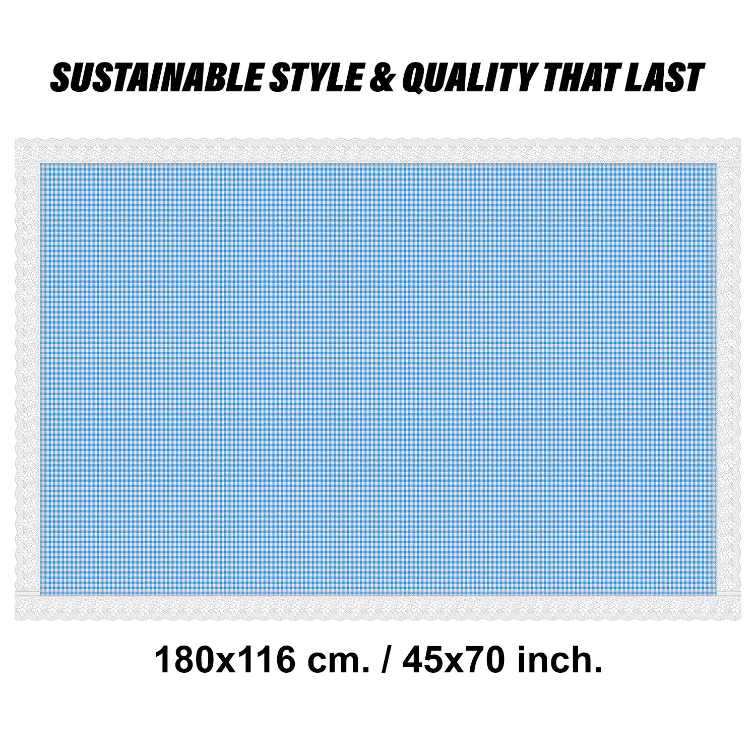 Kuber Industries Dining Table Cover | Kitchen Dining Tablecloth | 4 Seater Center Table Cover | Dining Table Cover for Hall Décor | Barik Check Kitchen Tablecloth | 45x70 | Blue