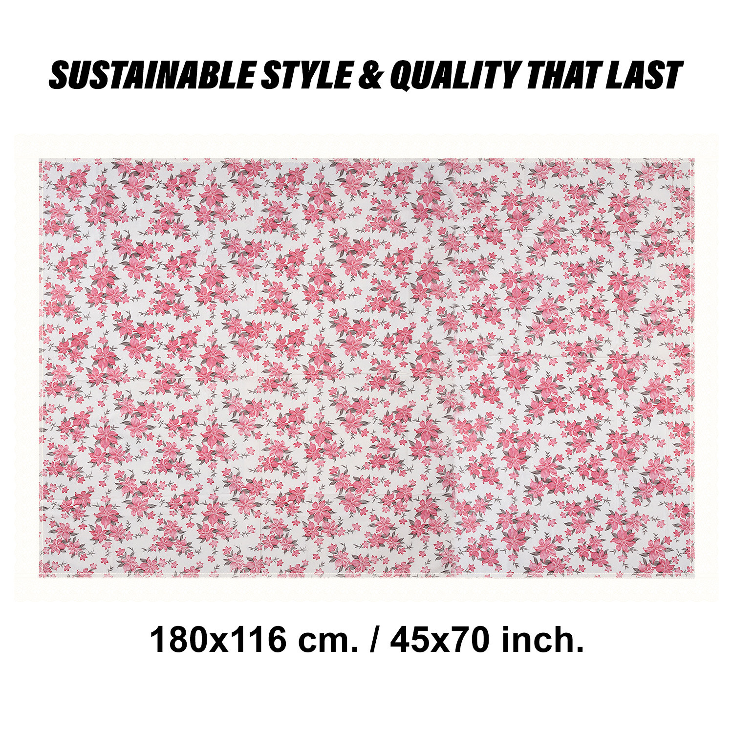 Kuber Industries Dining Table Cover | Kitchen Dining Tablecloth | 4 Seater Center Table Cover | Dining Table Cover for Hall Décor | Barik Flower Kitchen Tablecloth | 45x70 | Pink