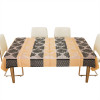 Dining Table Cover | Kitchen Dining Tablecloth | 6 Seater Dining Table Cover | Dining Table Cover for Hall Décor | Brown Star Patta Net Tablecloth | DTC | 60x90 | Orange