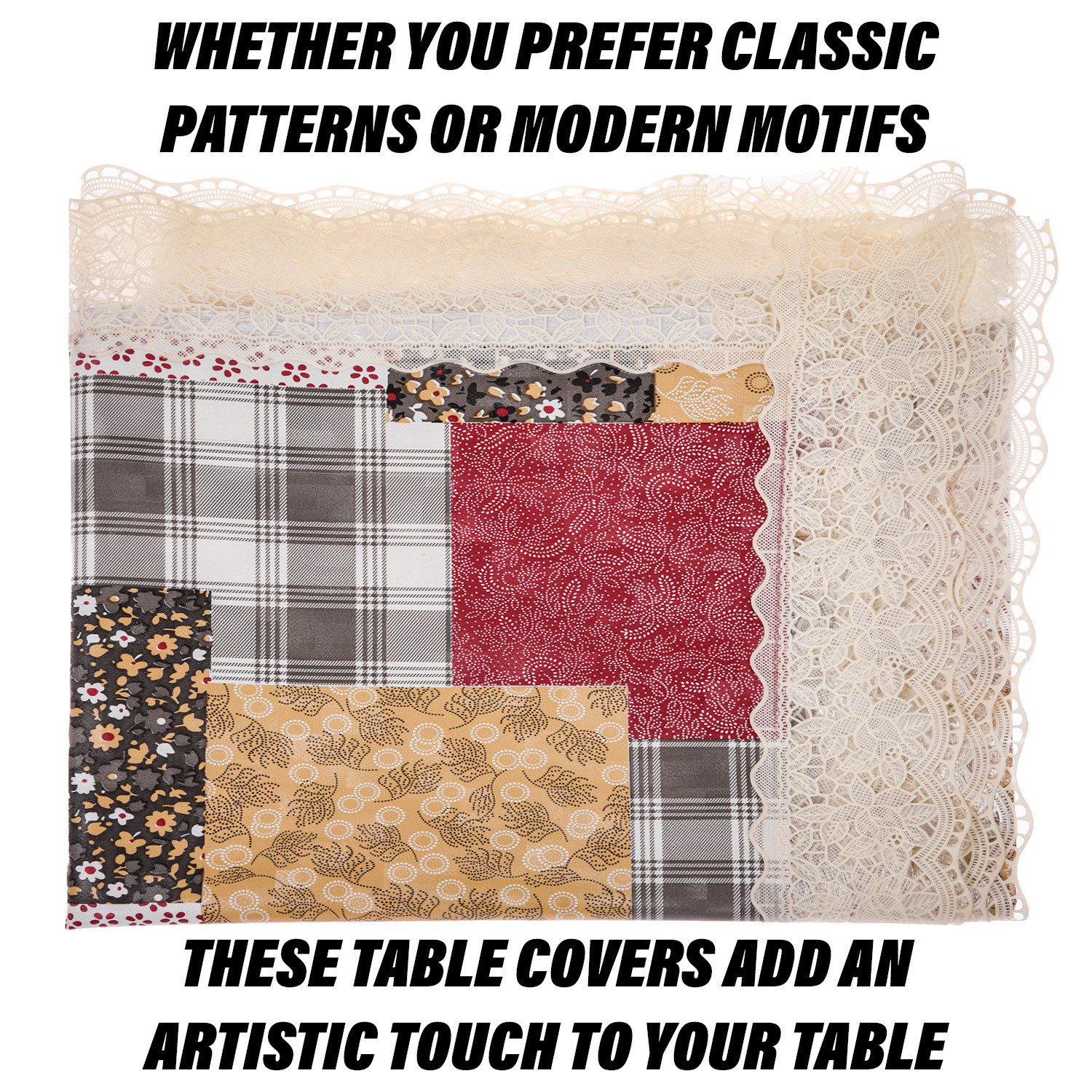Kuber Industries Dining Table Cover  Kitchen Dining Tablecloth  8 Seater Dining Table Cover  Dining Table Cover for Hall Dcor  Barik Flower Kitchen Tablecloth  60x108  Black