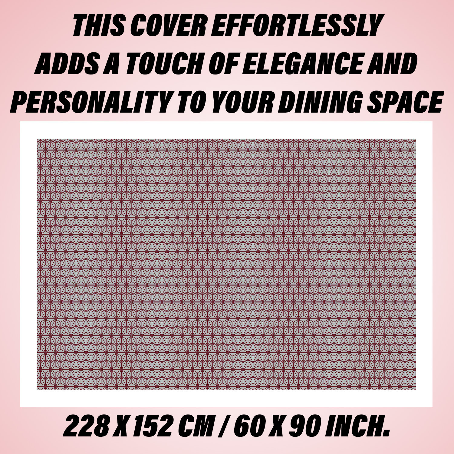Kuber Industries Dining Table Cover | PVC Table Cloth Cover | 6 Seater Table Cloth | Self Star Table Cover | Table Protector | Table Cover for Dining Table | 60x90 Inch | DTC | Brown