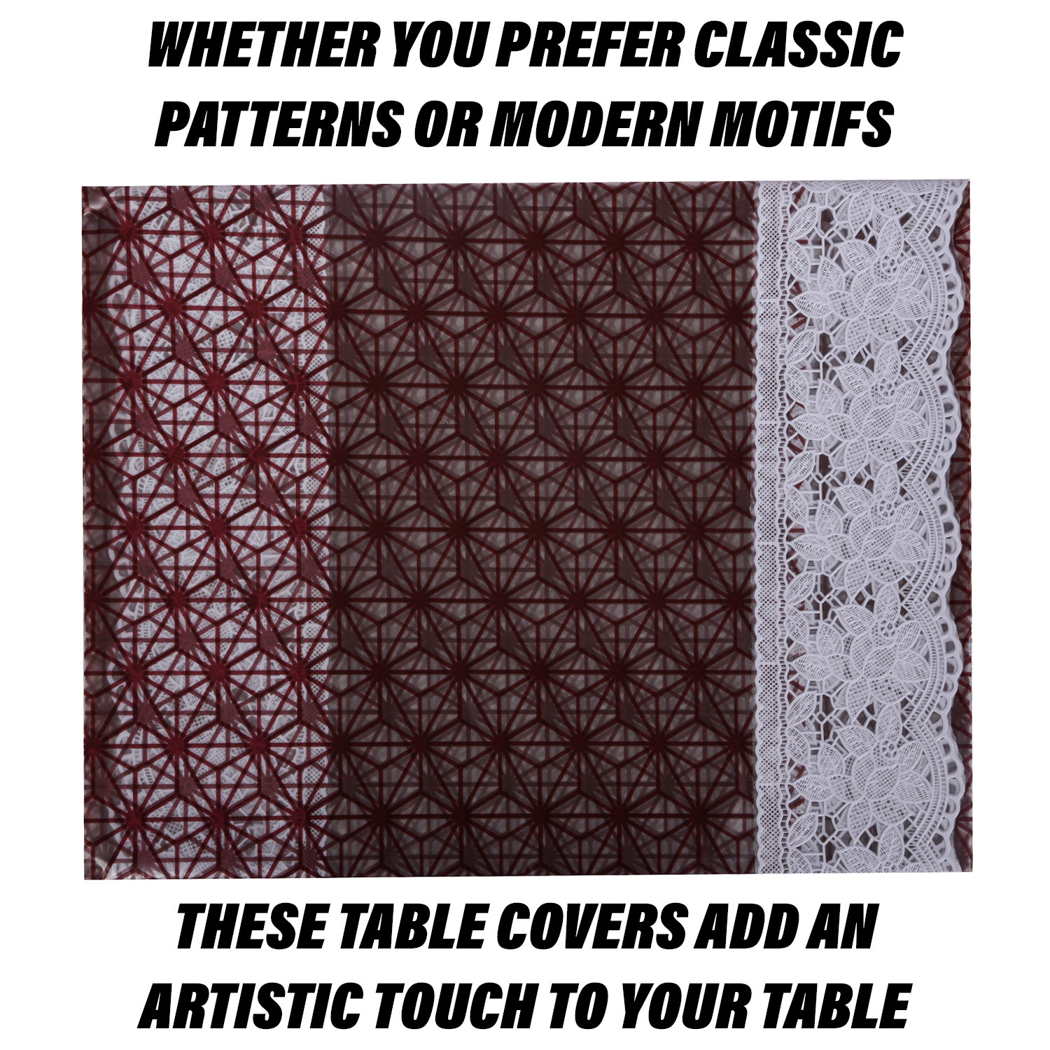 Kuber Industries Dining Table Cover | PVC Table Cloth Cover | 6 Seater Table Cloth | Self Star Table Cover | Table Protector | Table Cover for Dining Table | 60x90 Inch | DTC | Brown