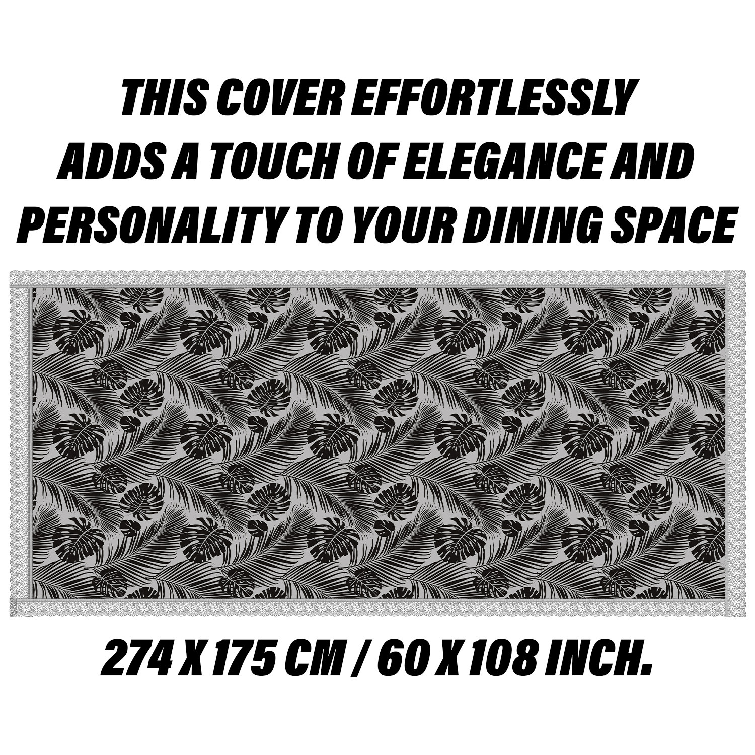 Kuber Industries Dining Table Cover | PVC Table Cloth Cover | 8 Seater Table Cloth | 3D Leaf Table Cover | Table Protector | Table Cover for Dining Table | 60x108 Inch | DTC | Brown