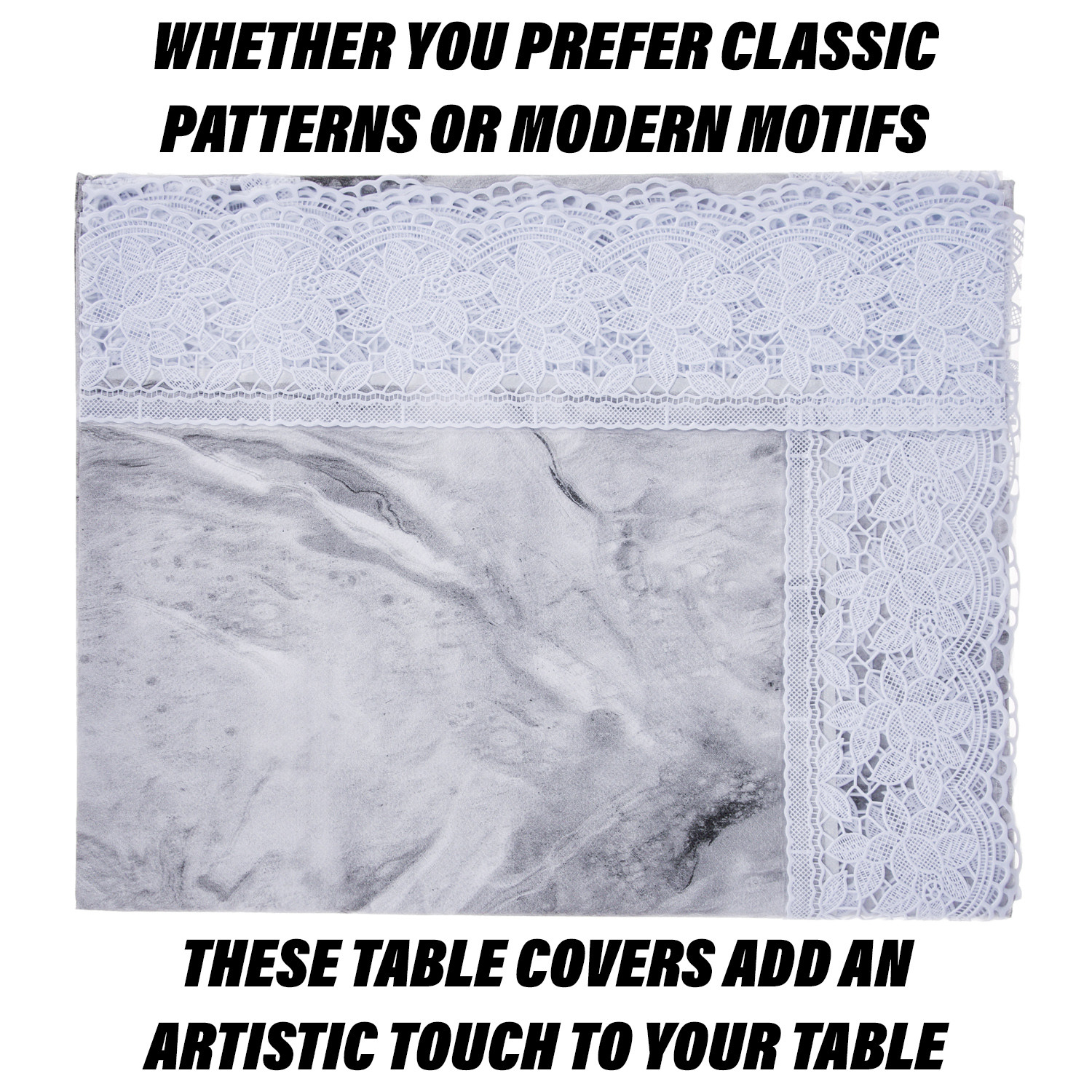 Kuber Industries Dining Table Cover | PVC Table Cloth Cover | 8 Seater Table Cloth | Marble Table Cover | Table Protector | Table Cover for Dining Table | 60x108 Inch | DTC | Gray