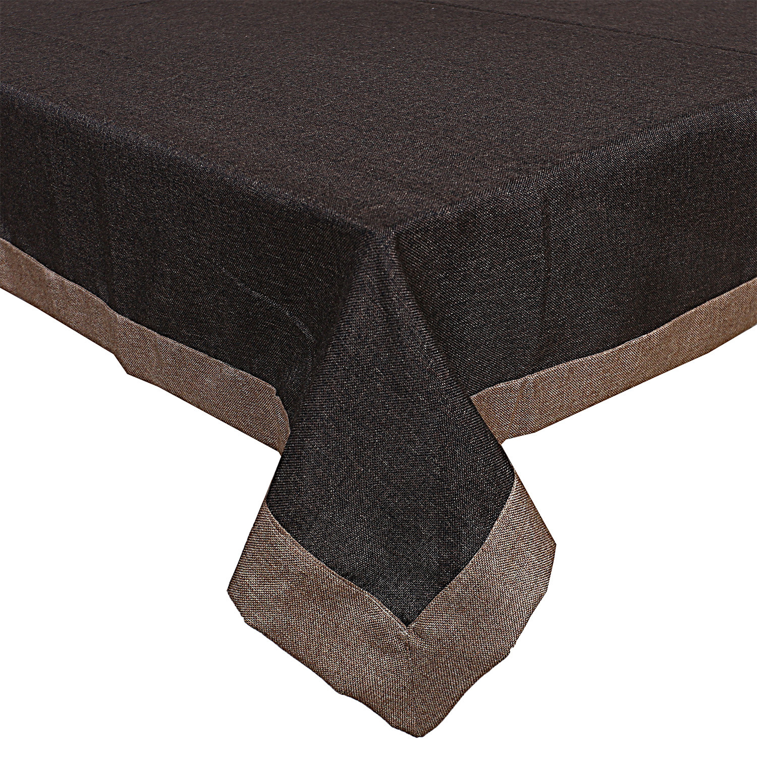Kuber Industries Dining Table Cover|Jute Spill Proof Tablecloth|Kitchen Dinning Protector With Jutelace Border, 60X90 Inch (Brown)
