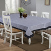 Kuber Industries Dining Table Cover|Jute Spill Proof Tablecloth|Kitchen Dinning Protector With Jutelace Border, 60X90 Inch (Gray)