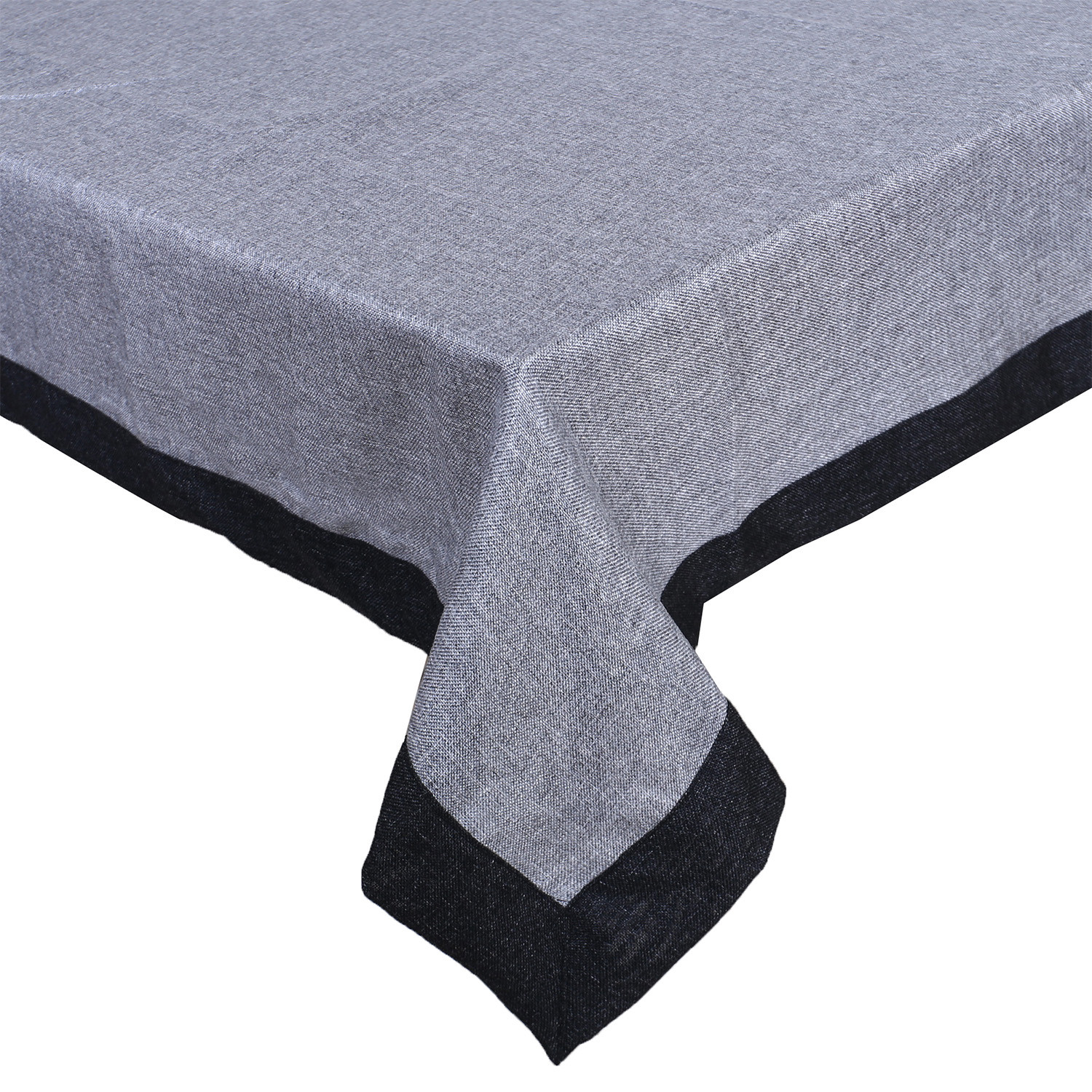 Kuber Industries Dining Table Cover|Jute Spill Proof Tablecloth|Kitchen Dinning Protector With Jutelace Border, 60X90 Inch (Gray)