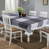 Kuber Industries Dining Table Cover|PVC Spill Proof Lines Pattern Tablecloth|Kitchen Dinning Protector With Seamless Border, 60X90 Inch (Gray)