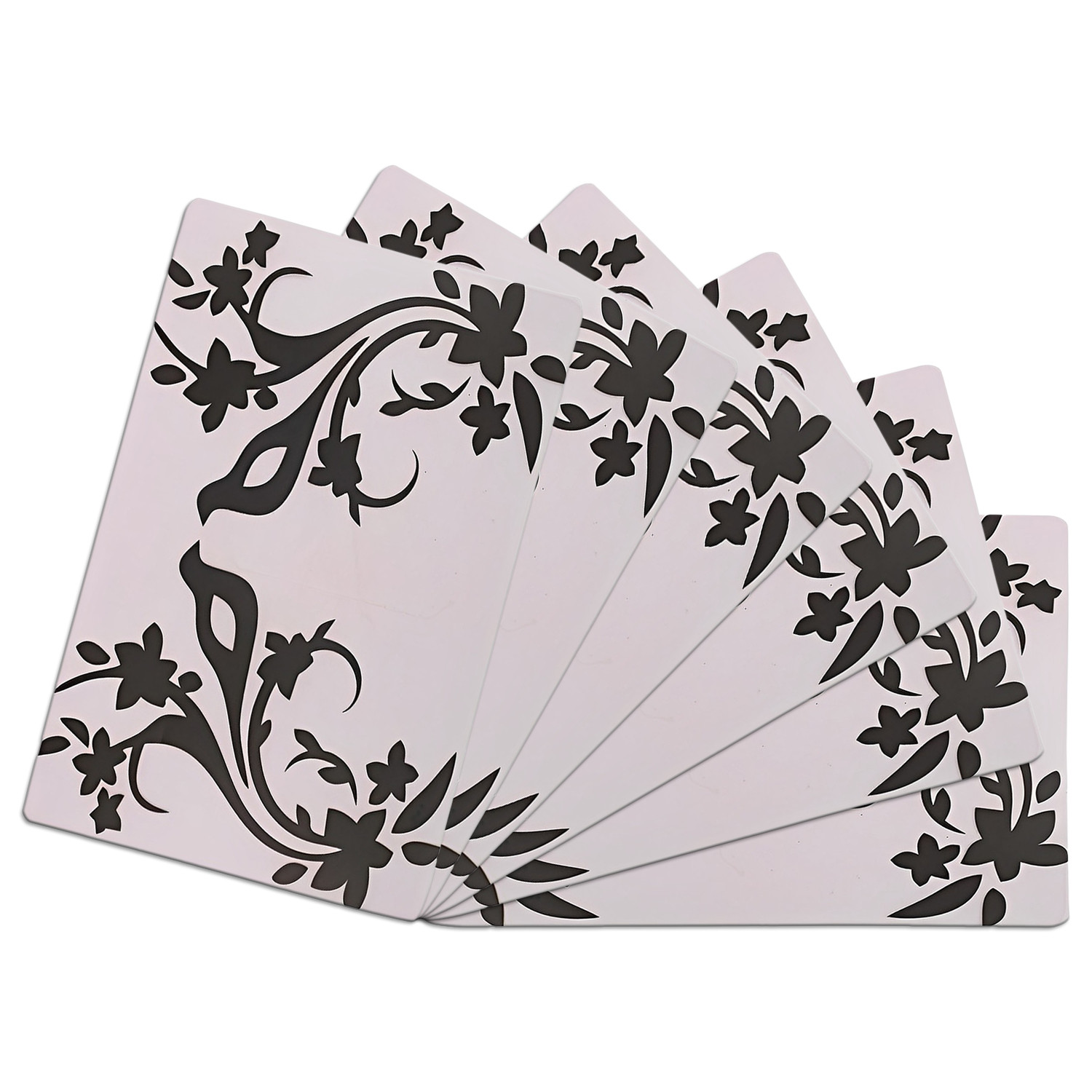Kuber Industries Dining Table Mat | PVC Chidiya Bird Print | Table Mat | Placemats for Kitchen | Refrigerator Liners Mats | Shelf Liner Mat | Set of 6 | Multicolor