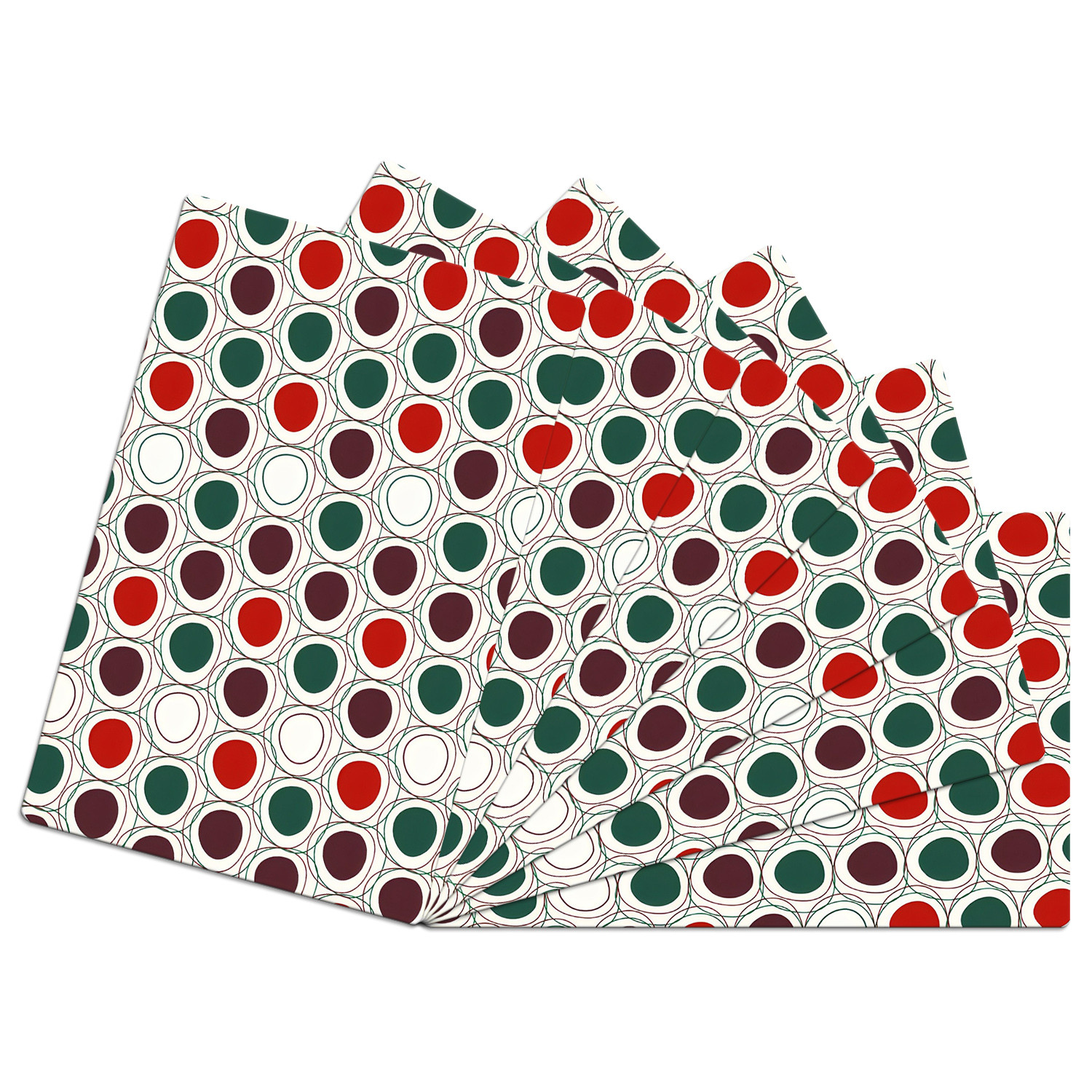 Kuber Industries Dining Table Mat | PVC Multi Dot Print | Table Mat | Placemats for Kitchen | Refrigerator Liners Mats | Shelf Liner Mat | Set of 6 | Multicolor
