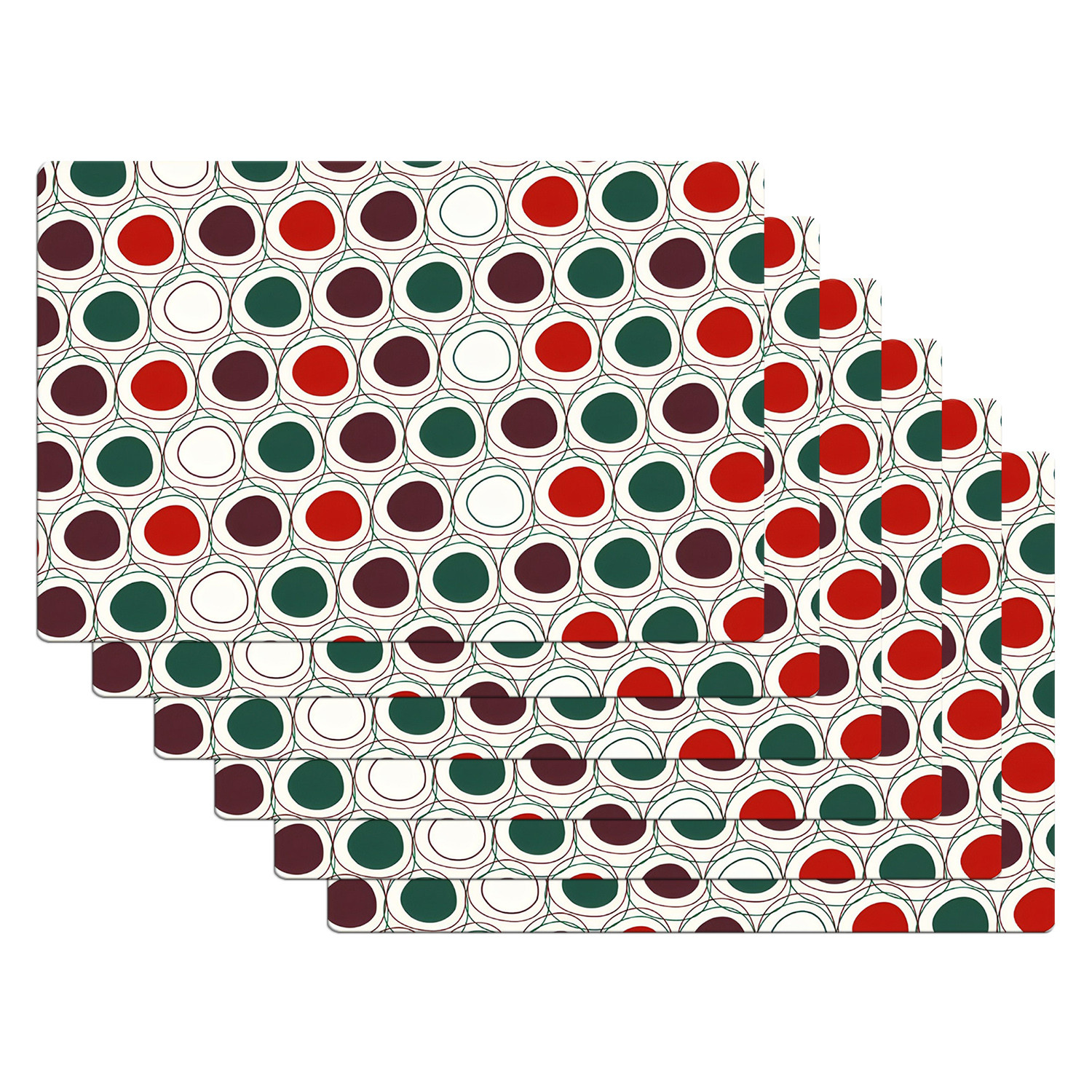 Kuber Industries Dining Table Mat | PVC Multi Dot Print | Table Mat | Placemats for Kitchen | Refrigerator Liners Mats | Shelf Liner Mat | Set of 6 | Multicolor