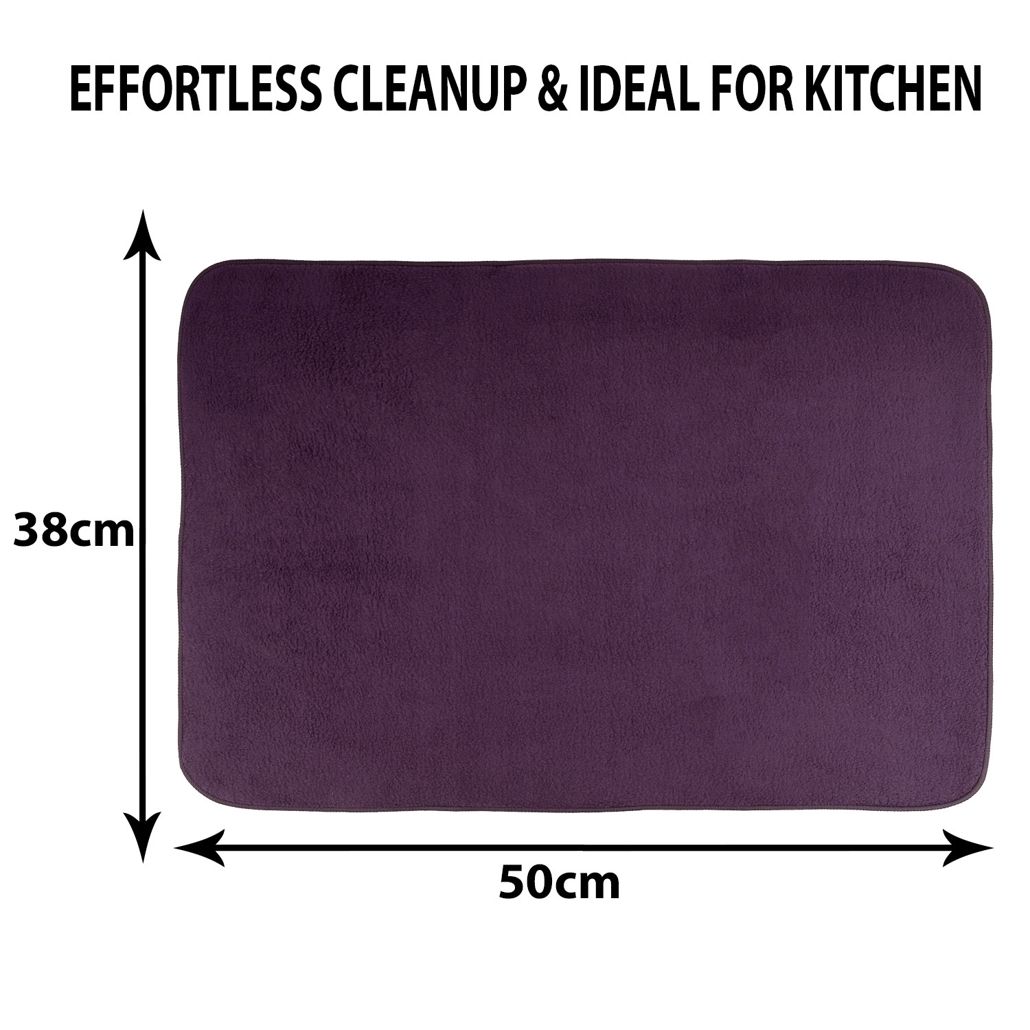 Kuber Industries Dish Dry Mat | Microfiber Drying Mat | Kitchen Drying Mat | Reversible Mat | Kitchen Absorbent Mat | Dish Dry Mat for Kitchen | 38x50 | Dark Purple