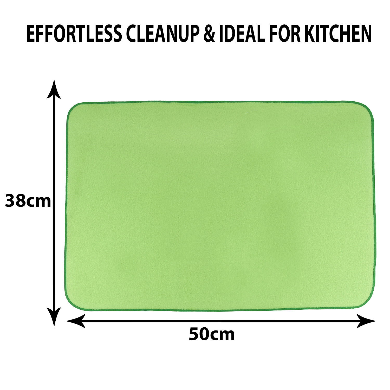 Kuber Industries Dish Dry Mat | Microfiber Drying Mat | Kitchen Drying Mat | Reversible Mat | Kitchen Absorbent Mat | Dish Dry Mat for Kitchen | 38x50 | Green