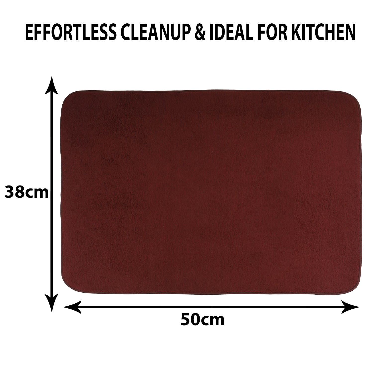 Kuber Industries Dish Dry Mat | Microfiber Drying Mat | Kitchen Drying Mat | Reversible Mat | Kitchen Absorbent Mat | Dish Dry Mat for Kitchen | 38x50 | Maroon