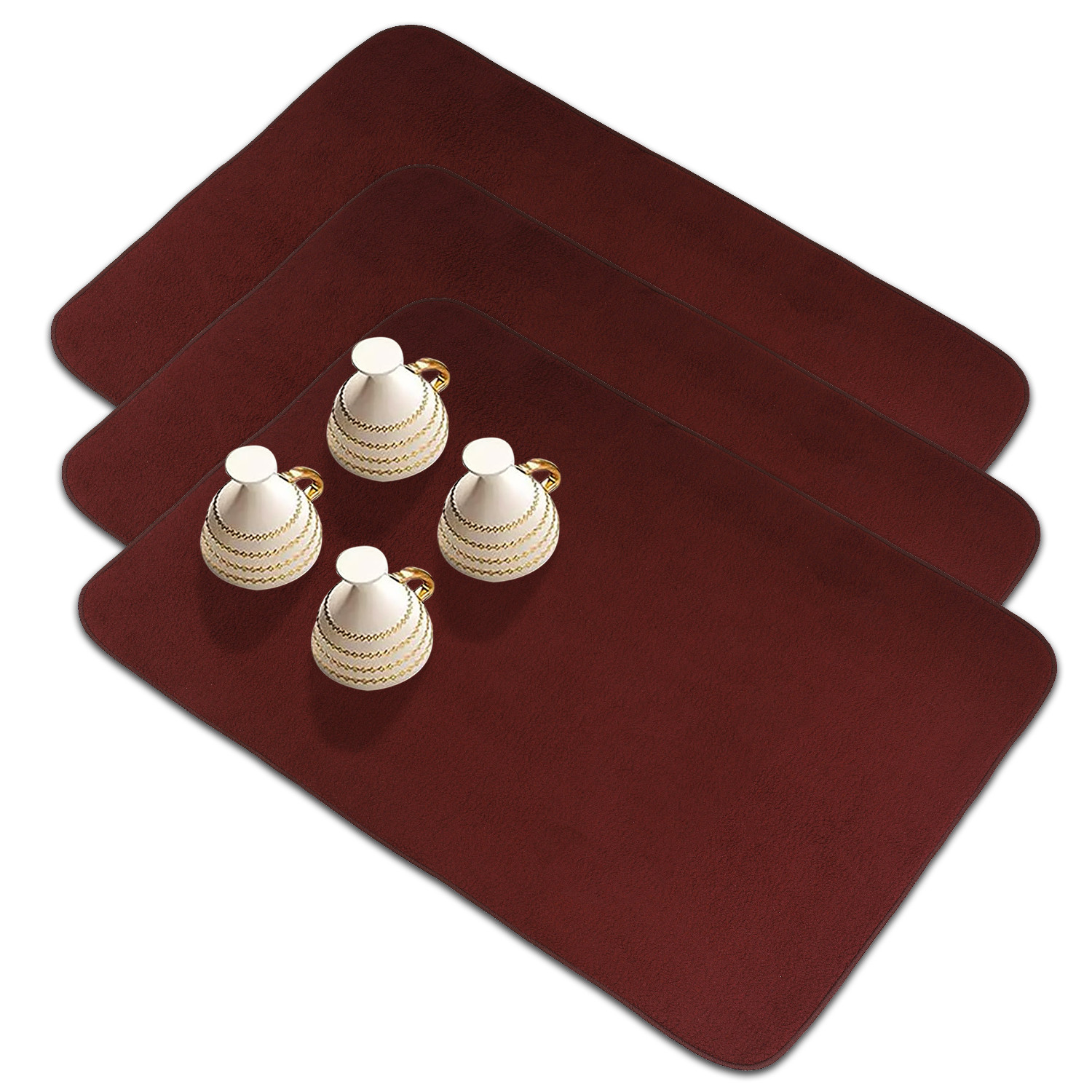 Kuber Industries Dish Dry Mat | Microfiber Drying Mat | Kitchen Drying Mat | Reversible Mat | Kitchen Absorbent Mat | Dish Dry Mat for Kitchen | 38x50 | Maroon