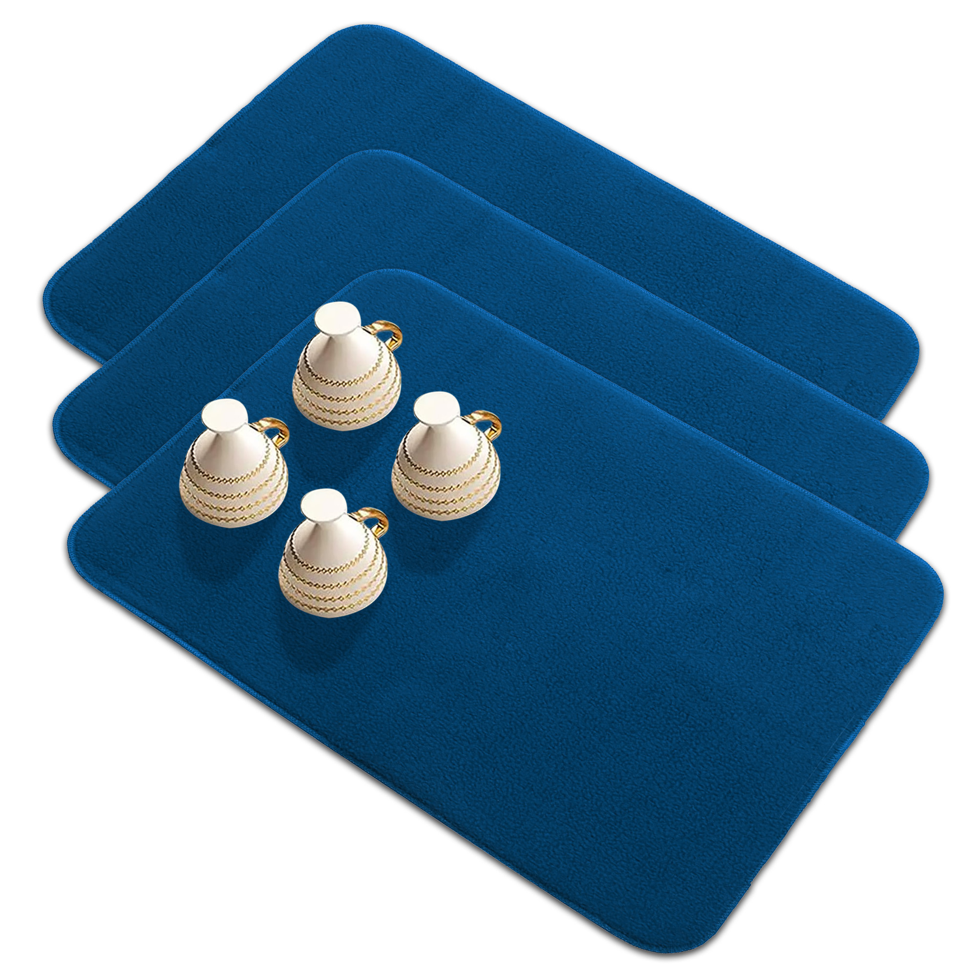 Kuber Industries Dish Dry Mat | Microfiber Drying Mat | Kitchen Drying Mat | Reversible Mat | Kitchen Absorbent Mat | Dish Dry Mat for Kitchen | 50x70 | Blue