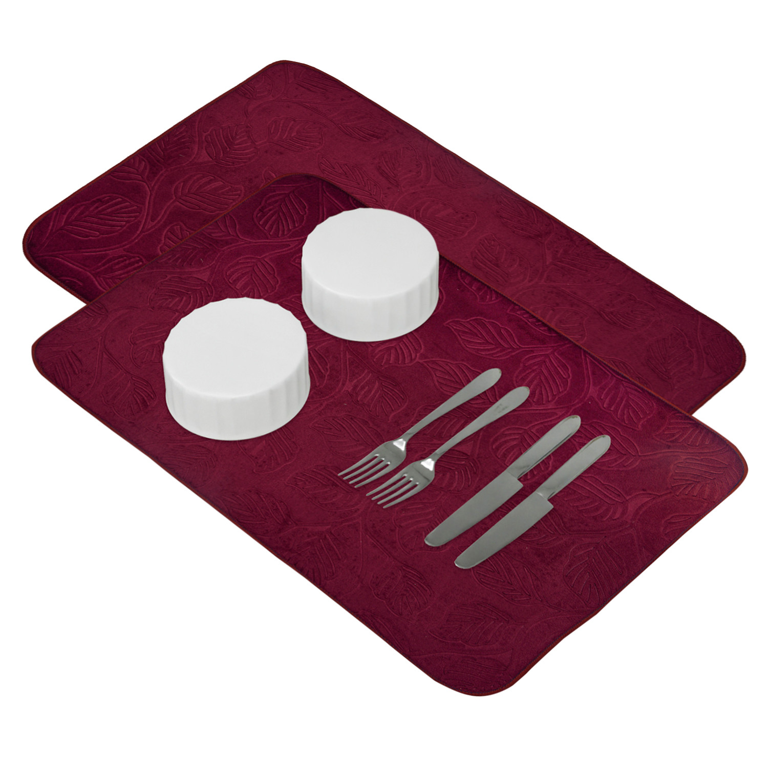 Kuber Industries Dish Dry Mat | Microfiber Drying Mat | Kitchen Drying Mat | Self Dish Dry Mat | Water Absorbent Kitchen Mat | Embossed Dish Dry Mat | 50x70 | Maroon